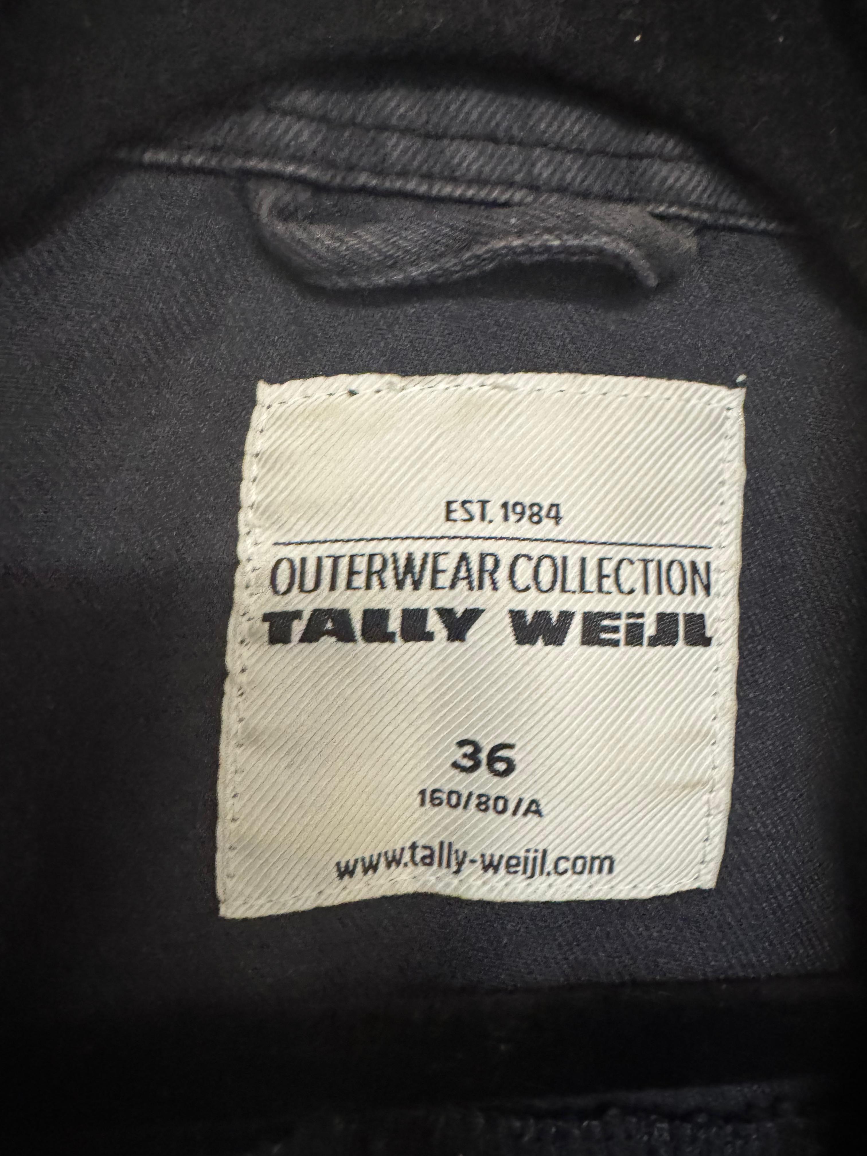 Tally Weijl Denim Jacket – Black, Size 36, Metal Pins, Very Good Condition