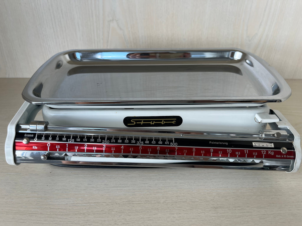 Stube Küchenwaage Vintage Feintarierung, Chrom, Sehr Gut, 12 kg