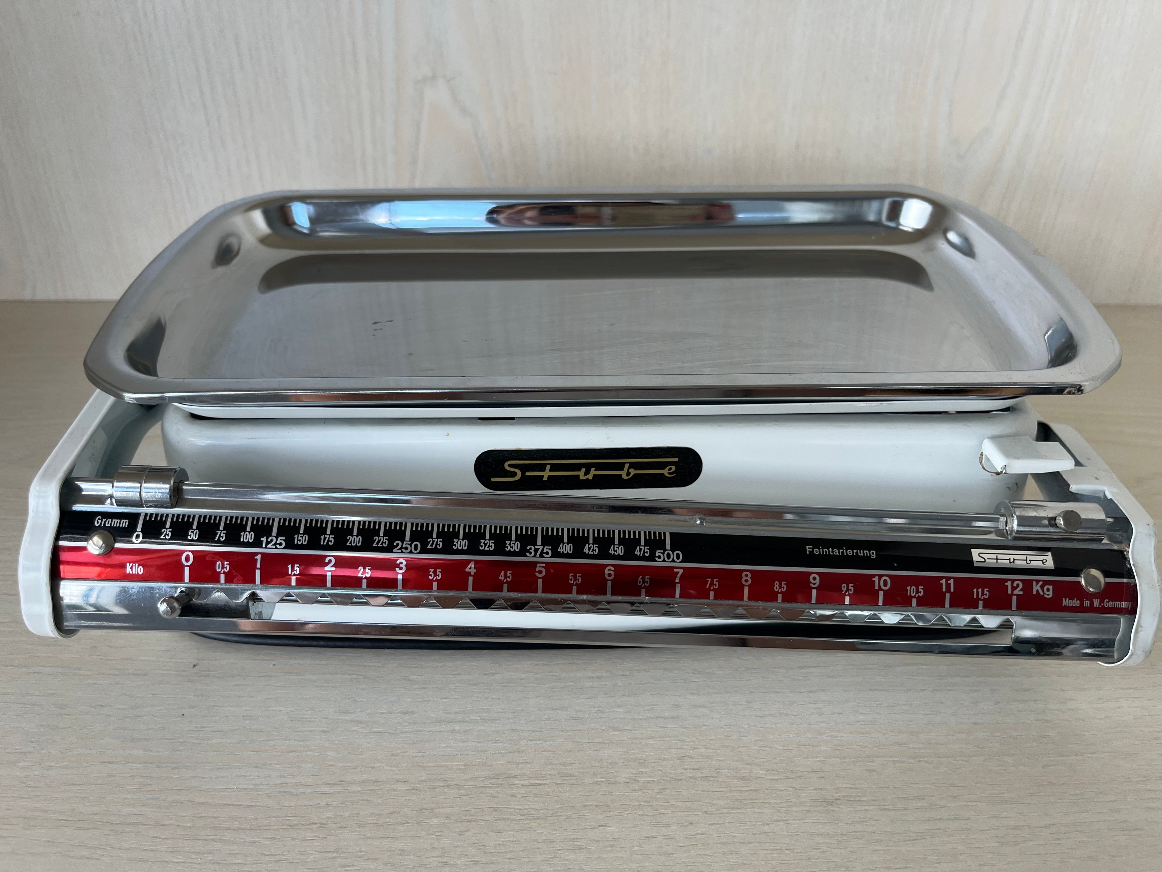 Stube Küchenwaage Vintage Feintarierung, Chrom, Sehr Gut, 12 kg