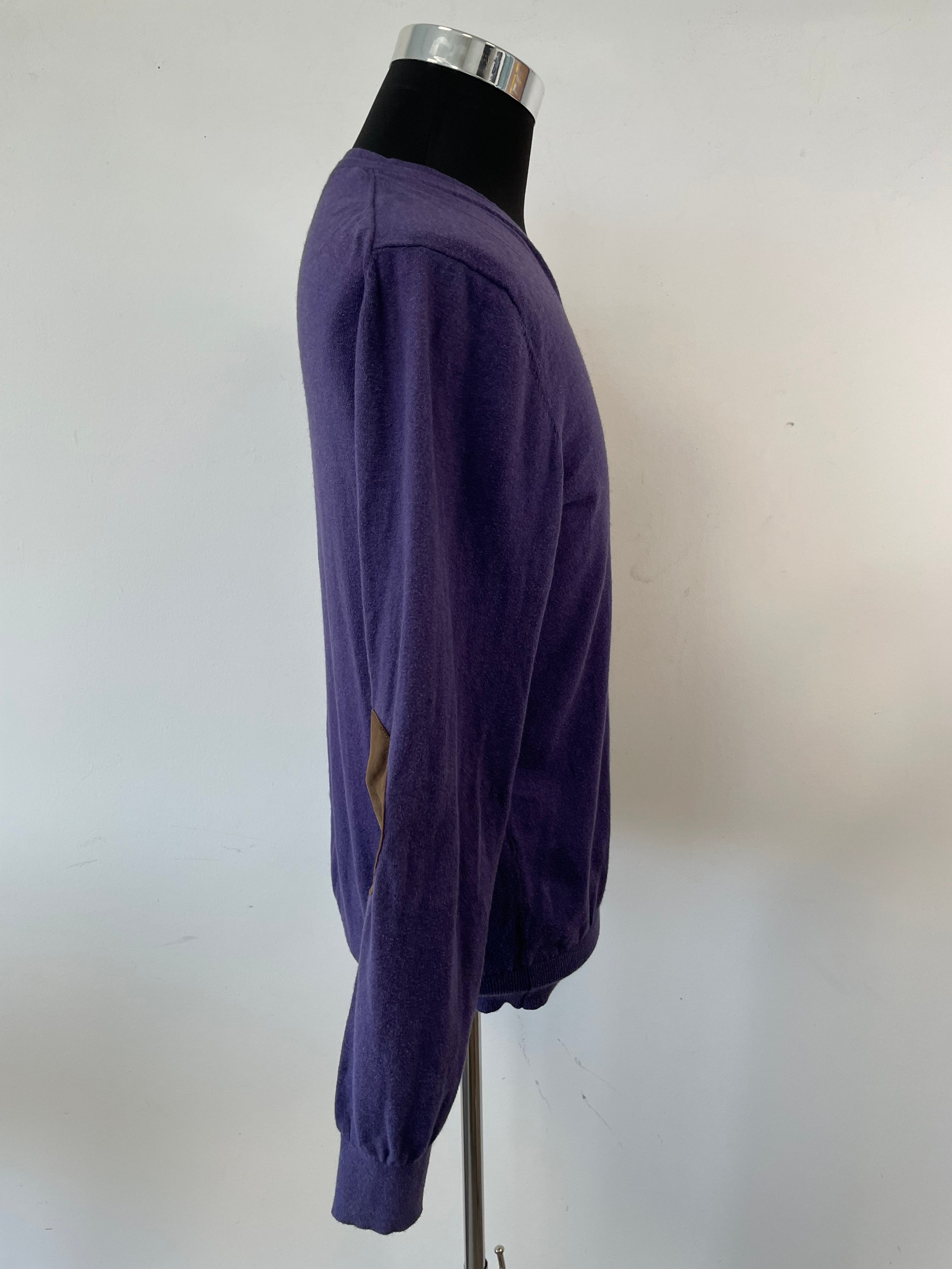 Massimo Dutti Pullover – Baumwolle-Kaschmir, Lila, Größe M, Gebraucht