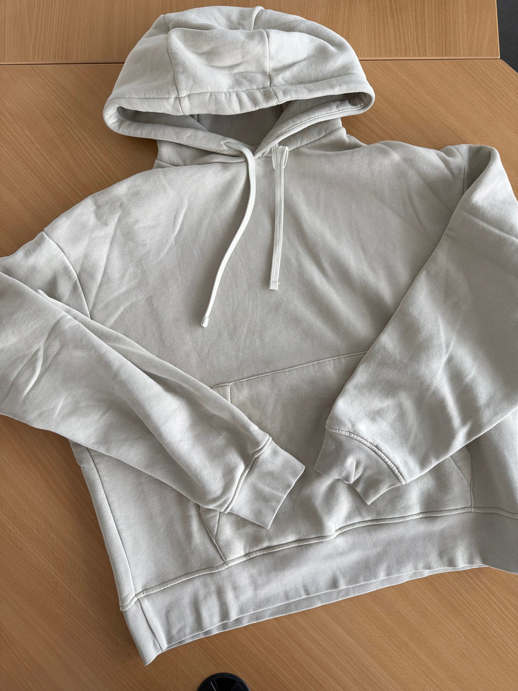 Zara Neopren-Effekt Zip-Hoodie Stone EUR M Sehr Gut