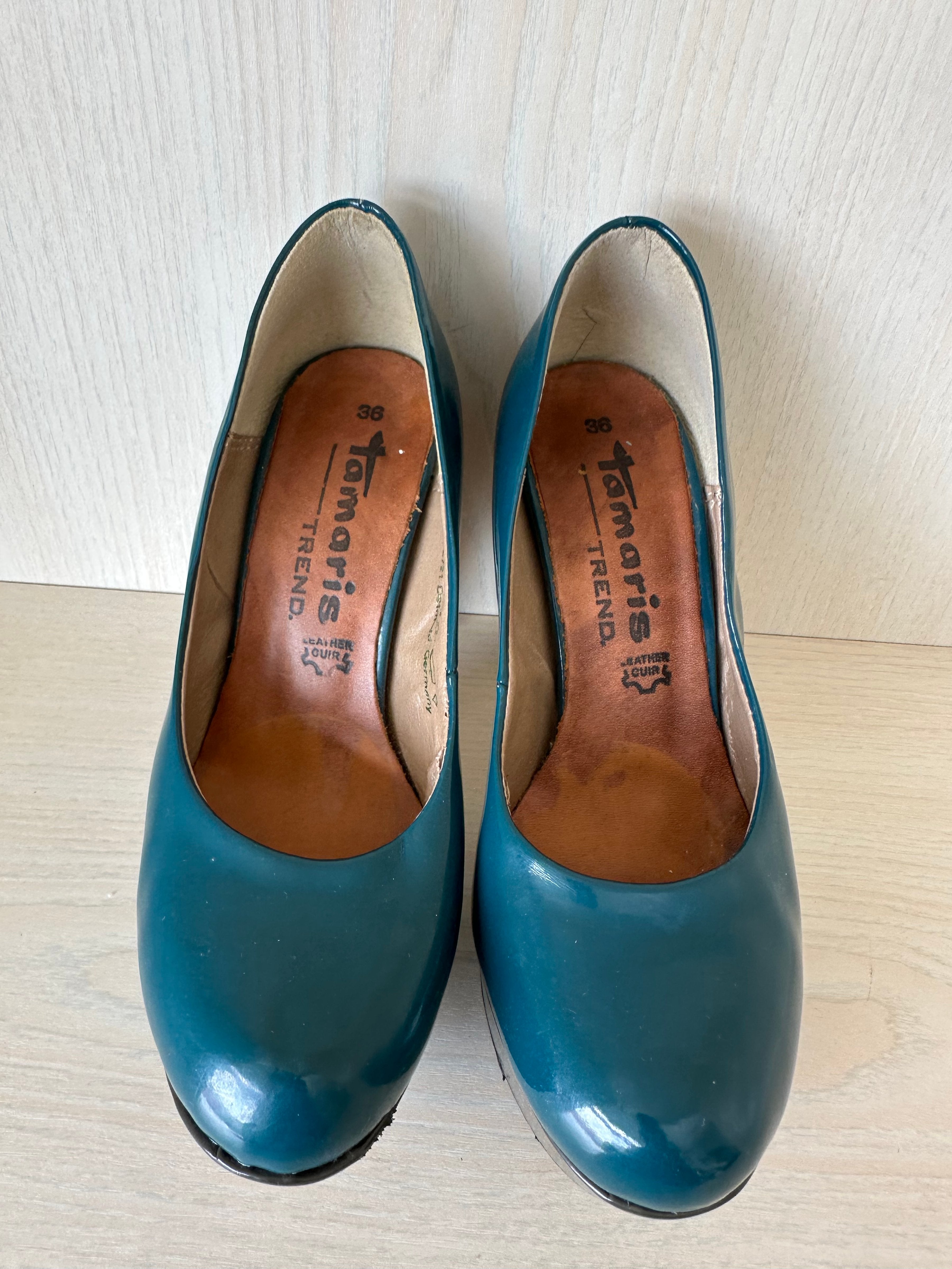 Tamaris Trend Pumps, Teal, Size 36 EU, Poor Condition