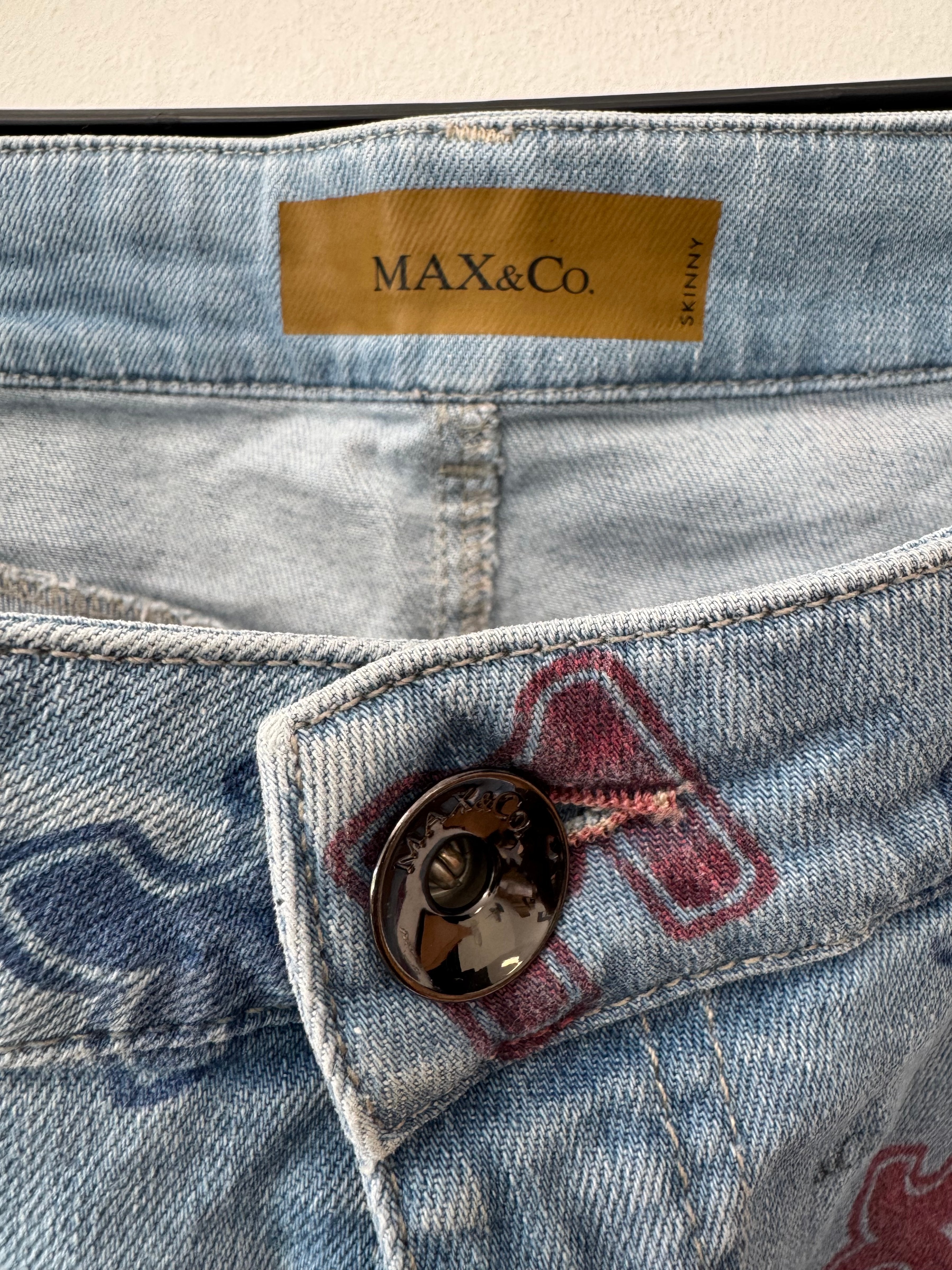 MAX&Co Alphabet Monogram Jeans Size 29 Light Blue Very Good Condition