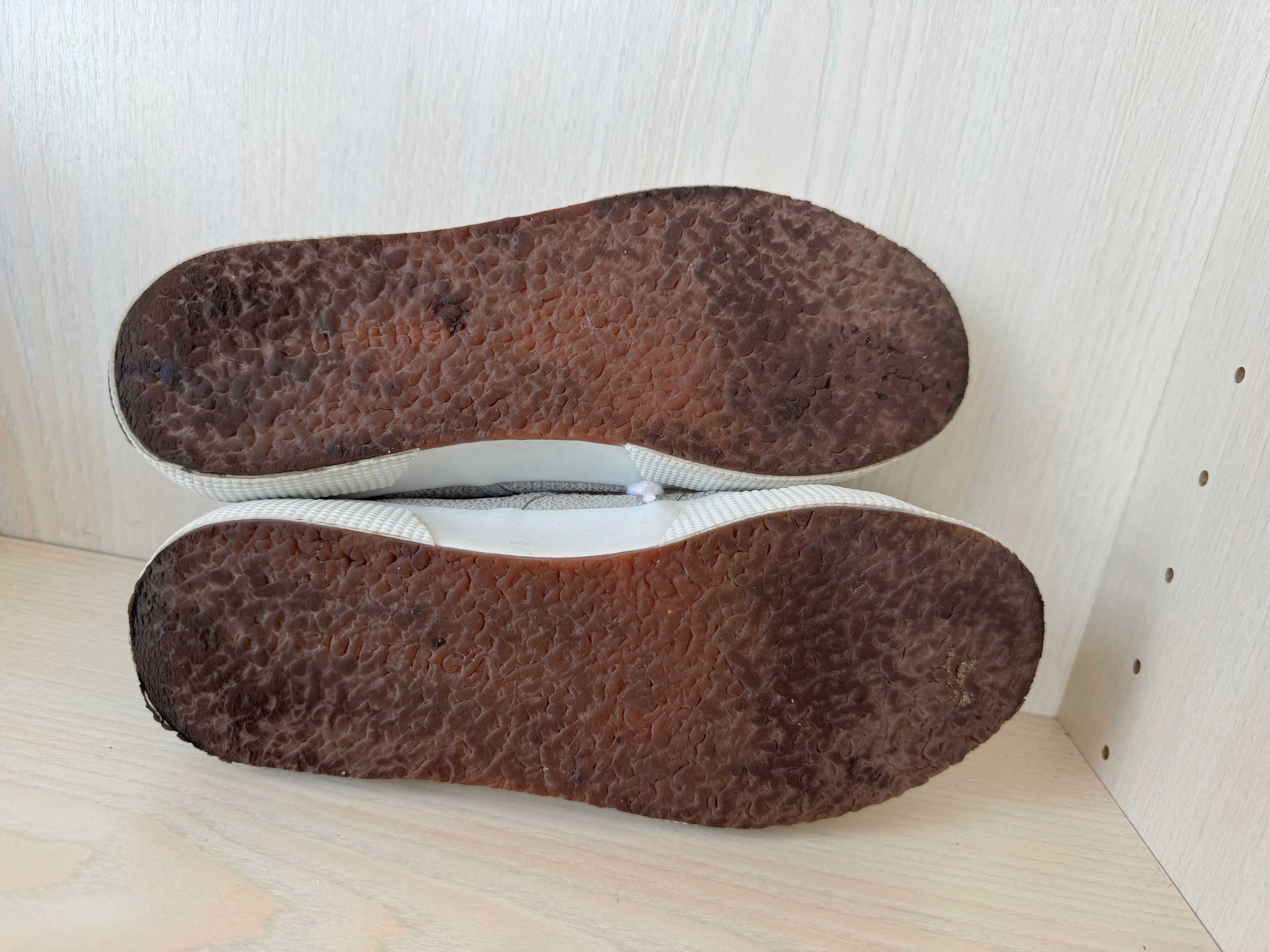 Superga 2790 Lamew Sneakers Silver Lamé Fabric Size 36 Good Condition