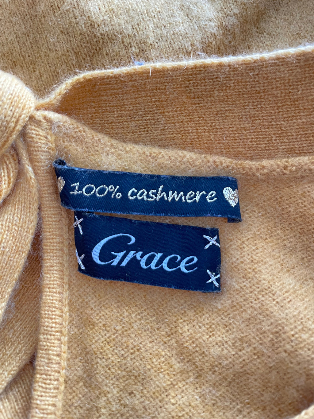 Grace Kaschmirpullover Senfgelb Schleife Sehr Gut