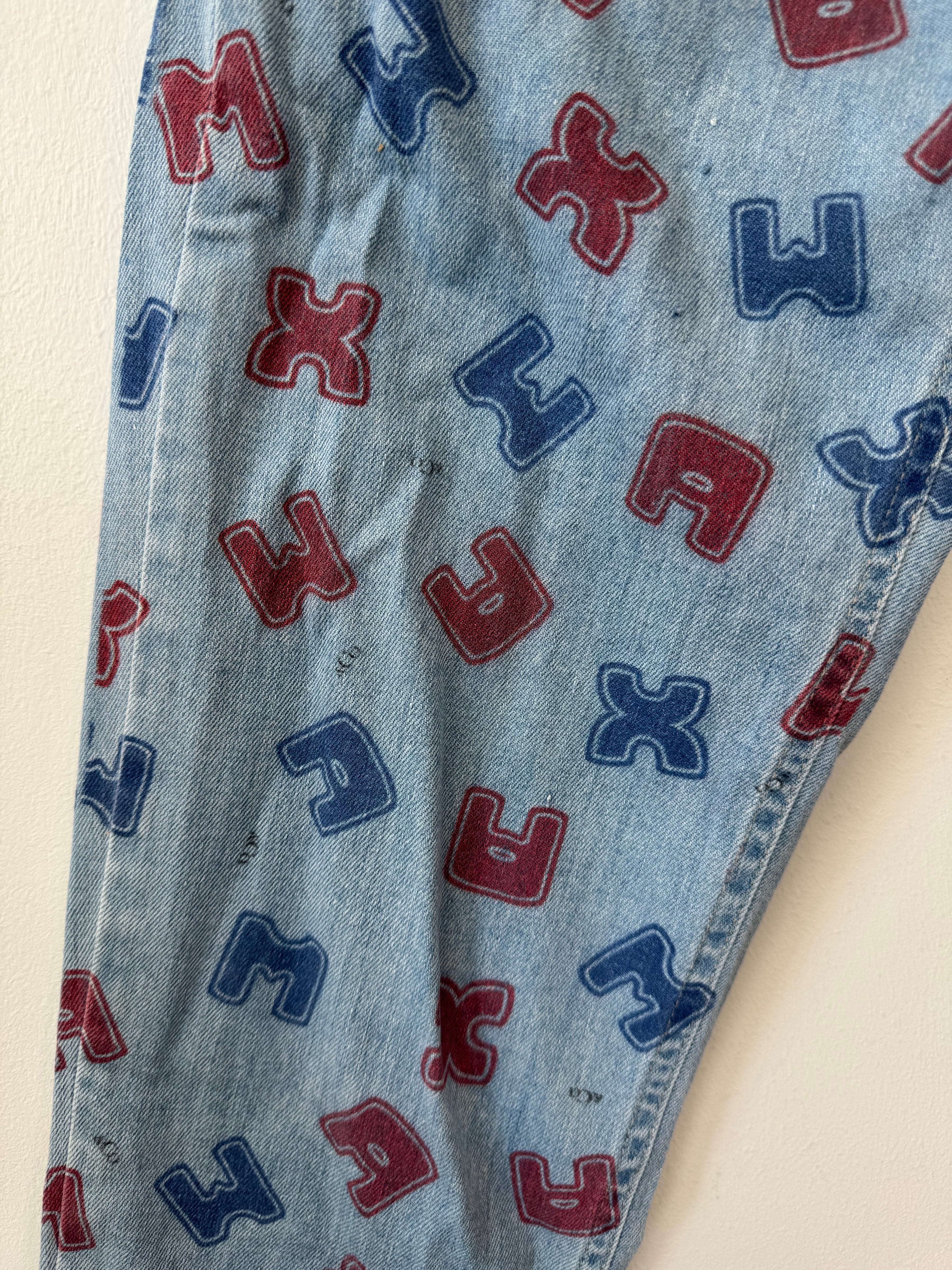 MAX&Co Alphabet Monogram Jeans Size 29 Light Blue Very Good Condition