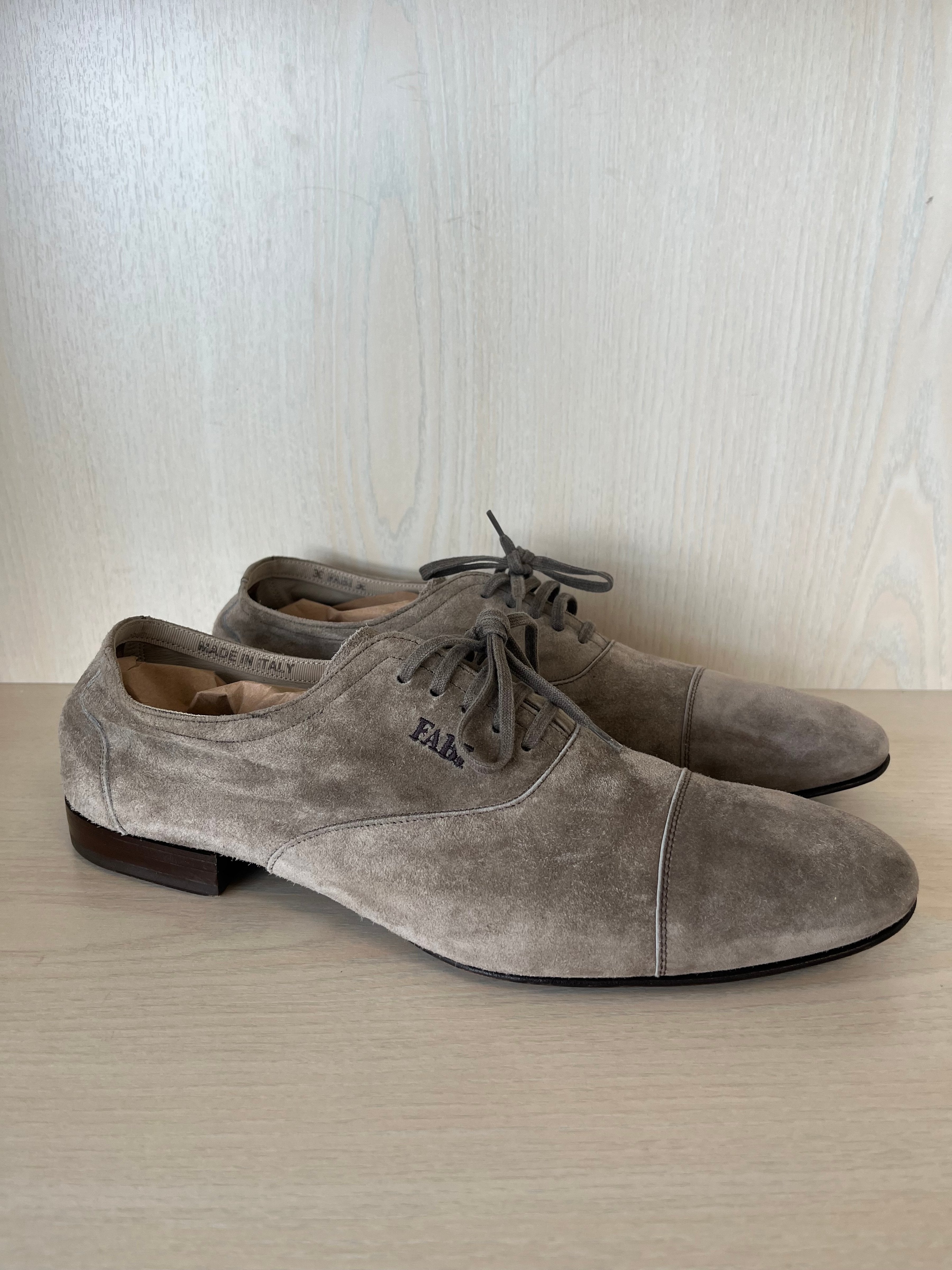 Fabi Herren Oxford Schuhe Wildleder Grau Größe 43 Sehr Gut