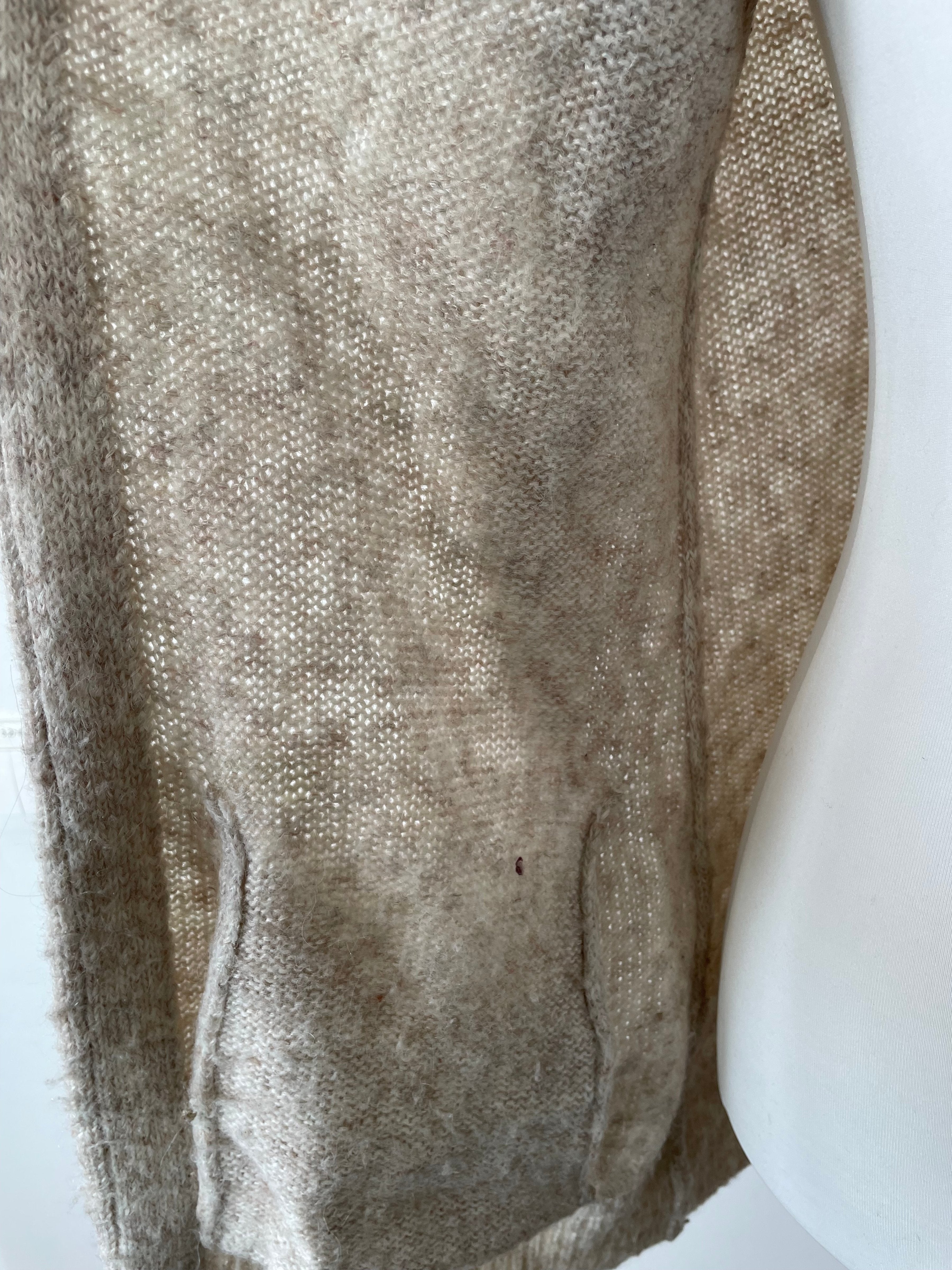 Fat Face Cosy Mohair-Blend Cardigan | UK 6 / EU 34 | Beige Meliert | Sehr Gut