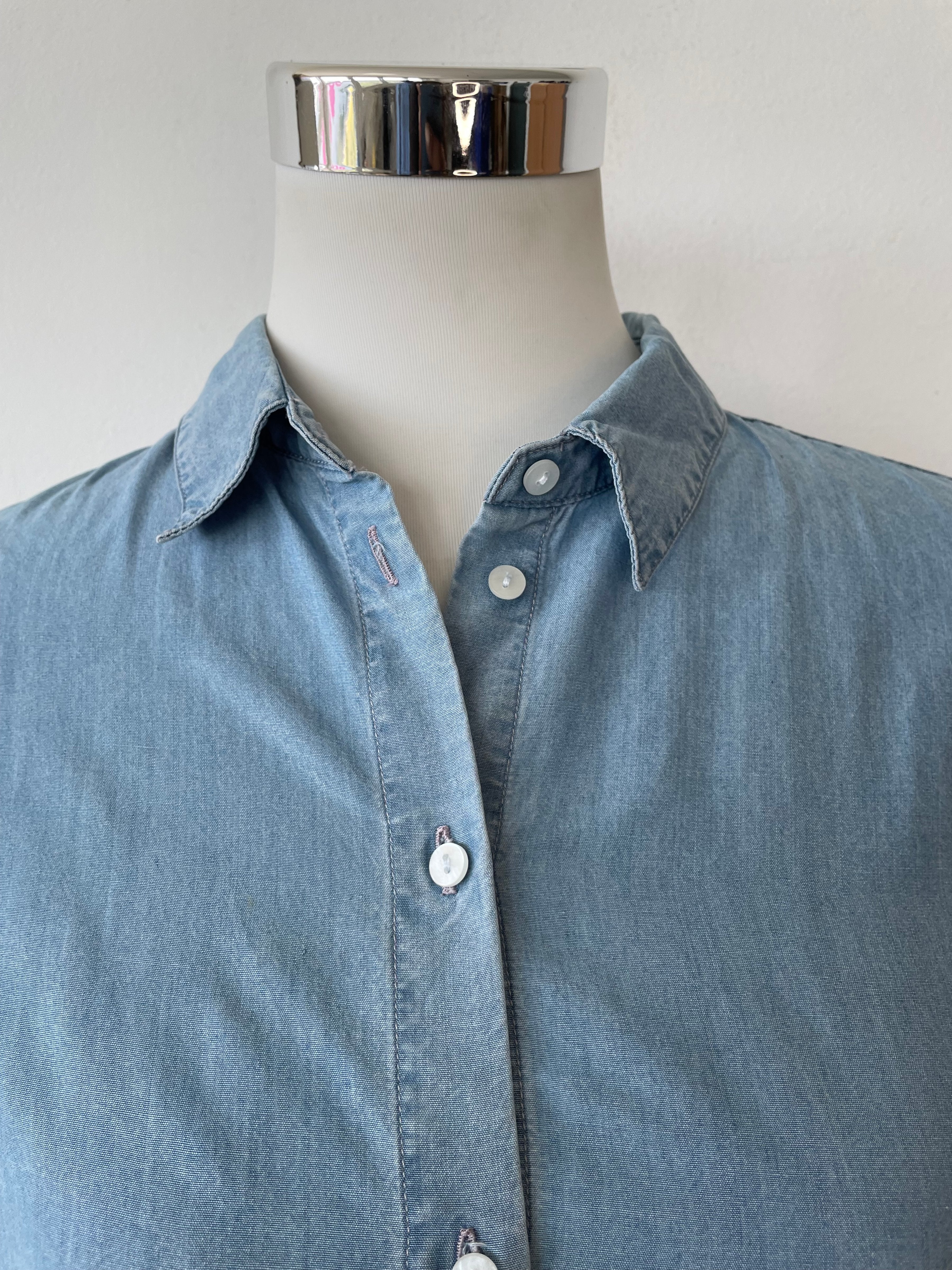 Sud Express Damen Hemd Hellblau Denim/Chambray Größe M Sehr Gut