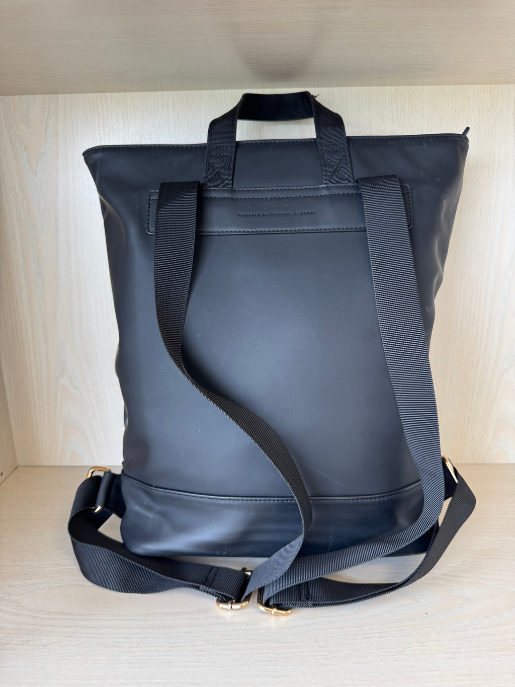 Kapten & Son Umea Backpack - All Black, Fits 15 Laptop, Good Condition