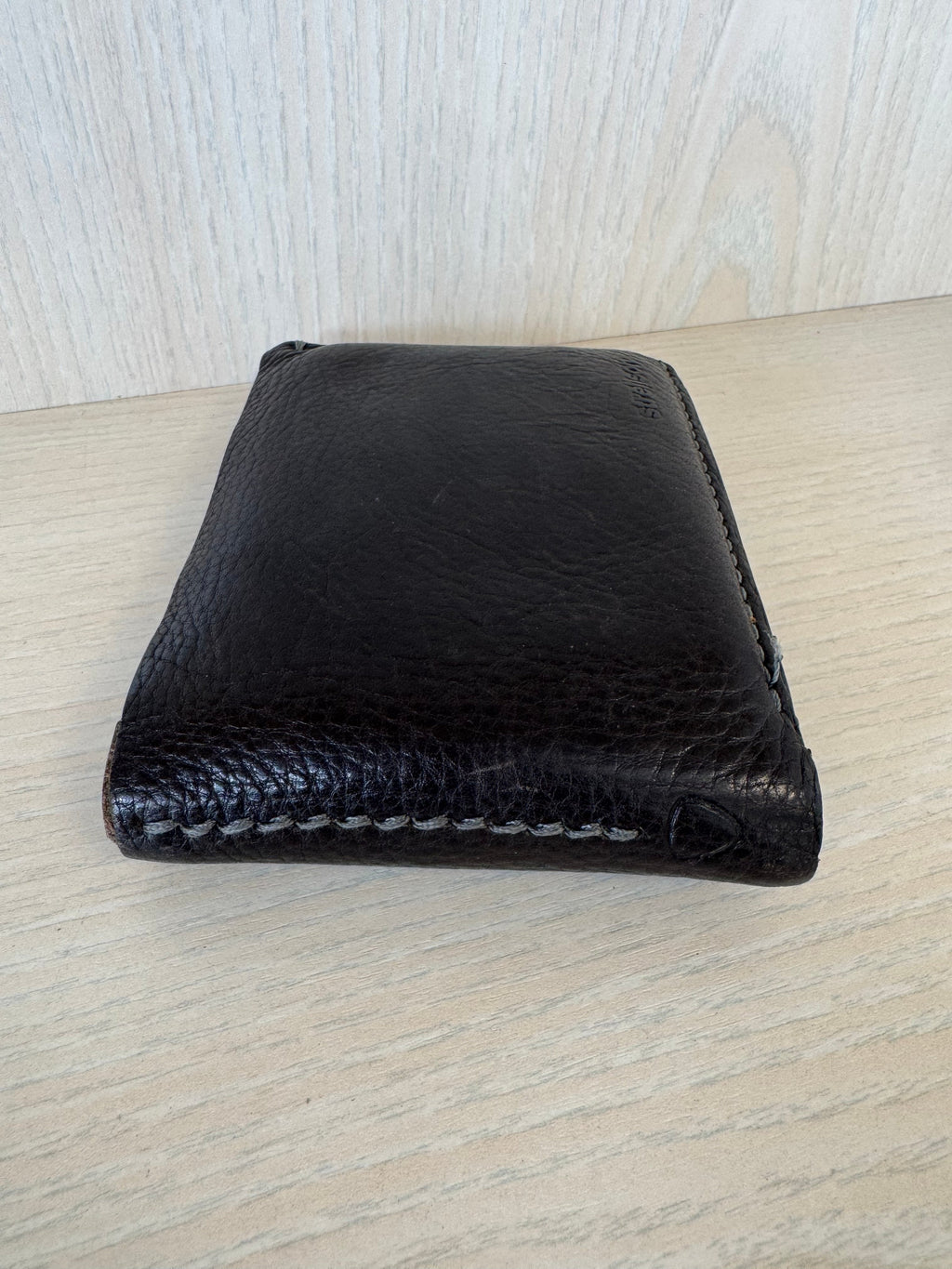 Strellson Herren Trifold Leder Geldbörse Schwarz Swiss Cross, gebraucht 11x9cm