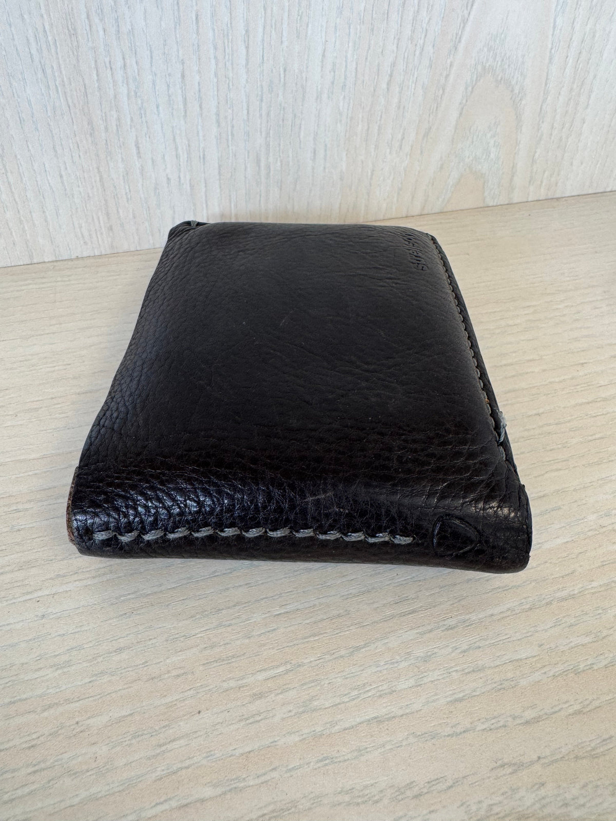 Strellson Herren Trifold Leder Geldbörse Schwarz Swiss Cross, gebraucht 11x9cm