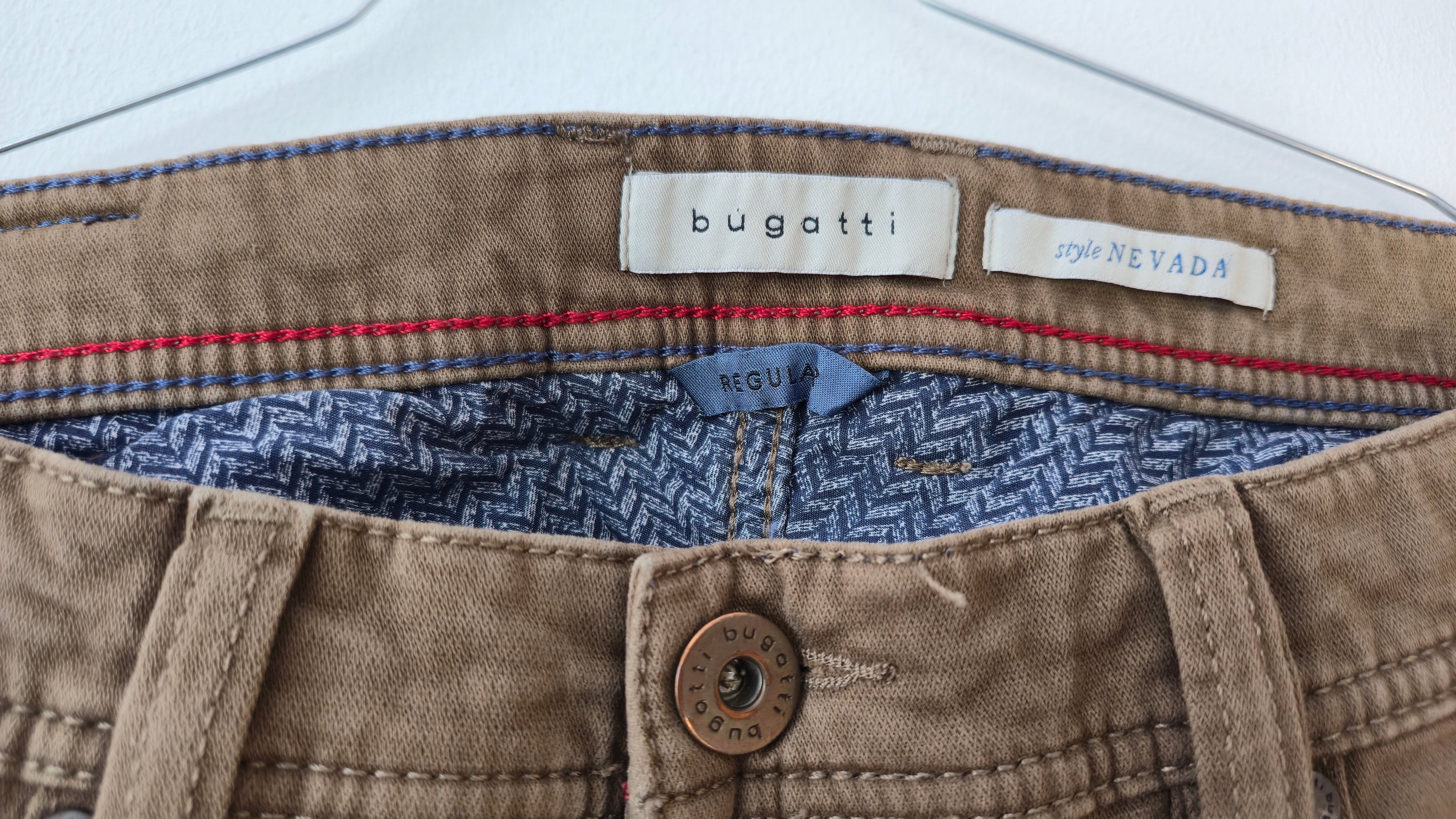Bugatti Nevada Men’s Chinos – Brown, Stretch Twill, Very Good Condition