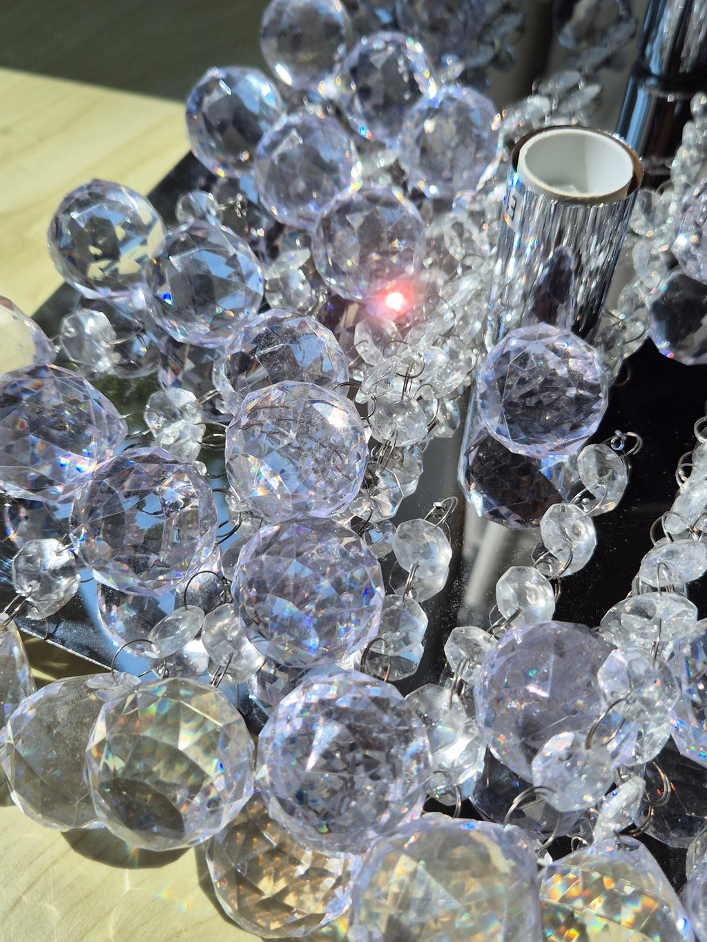 Lindby “Yareli” Crystal Ceiling Light, 42cm, Clear & Silver, Good Condition
