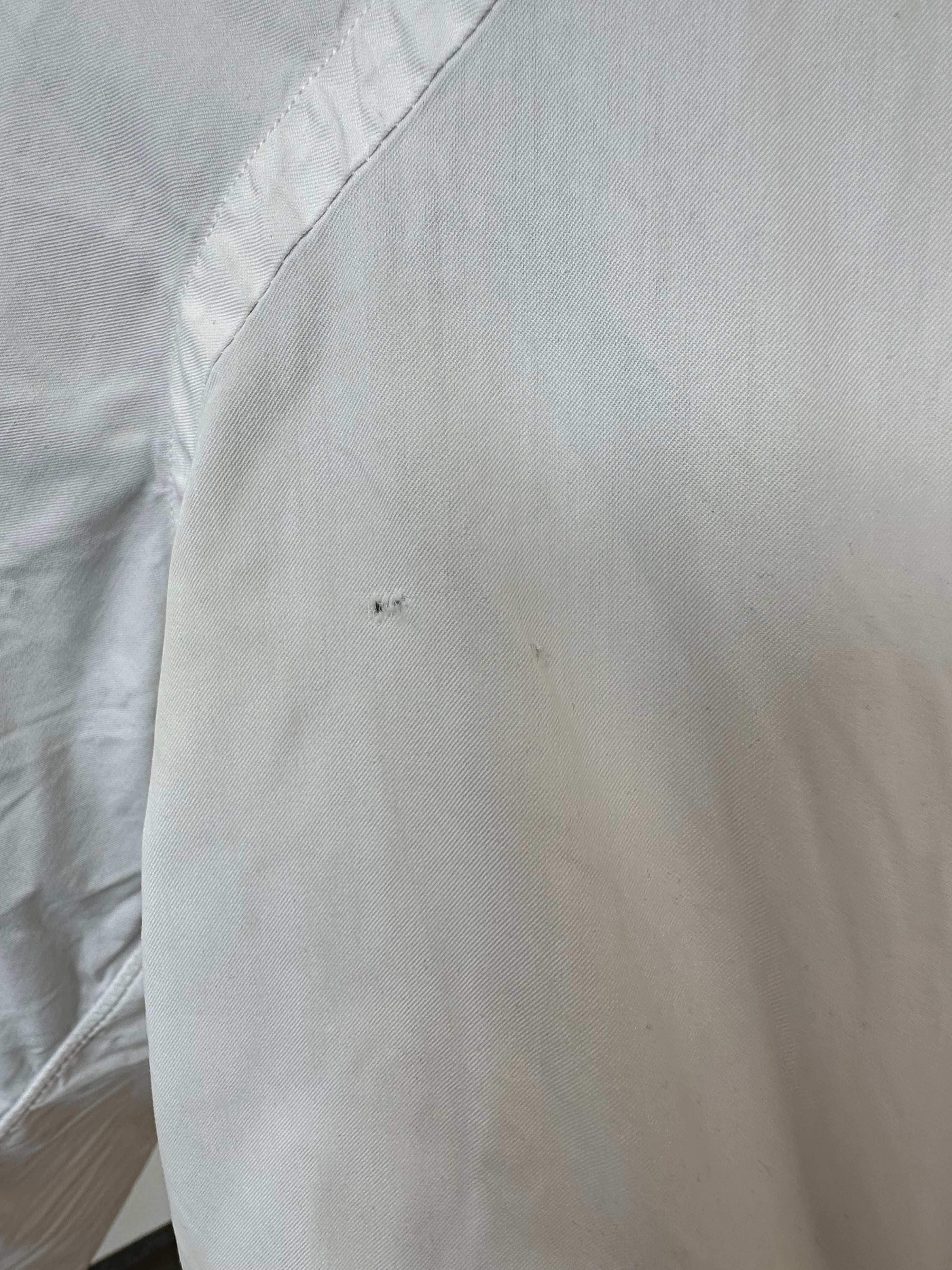 Ralph Lauren White Shirt Slim Fit Featherweight Twill Medium - Holes on Sleeve