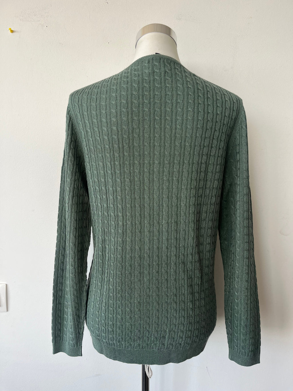 Massimo Dutti Grüner V-Ausschnitt Pullover, Größe L, Wie Neu
