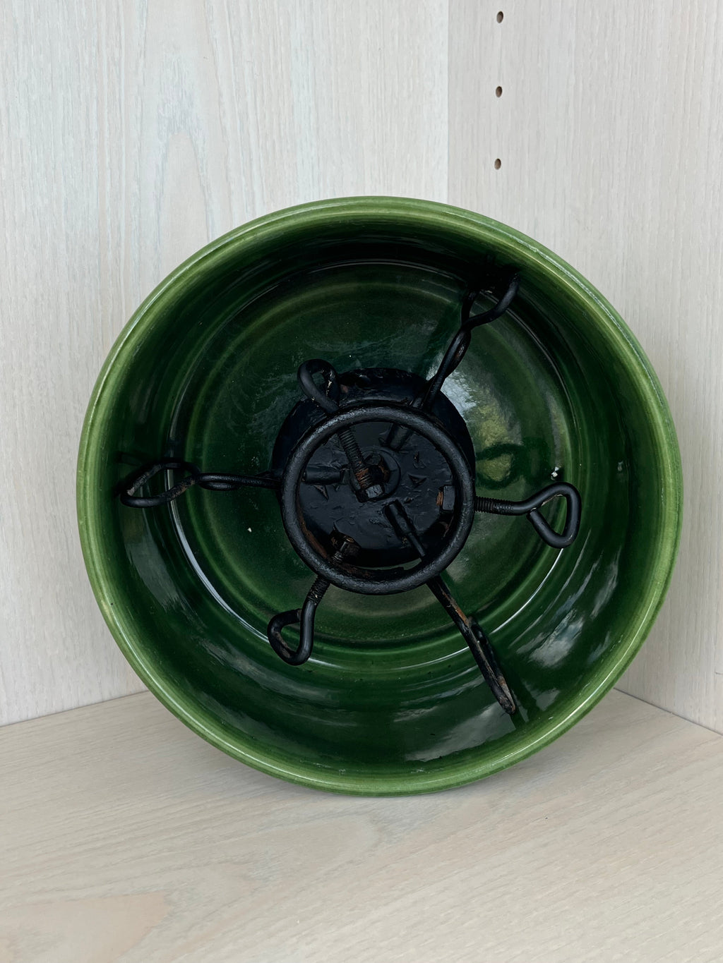 Jasba Vintage Glazed Green Ceramic Christmas Tree Stand, Medium, Normal Use
