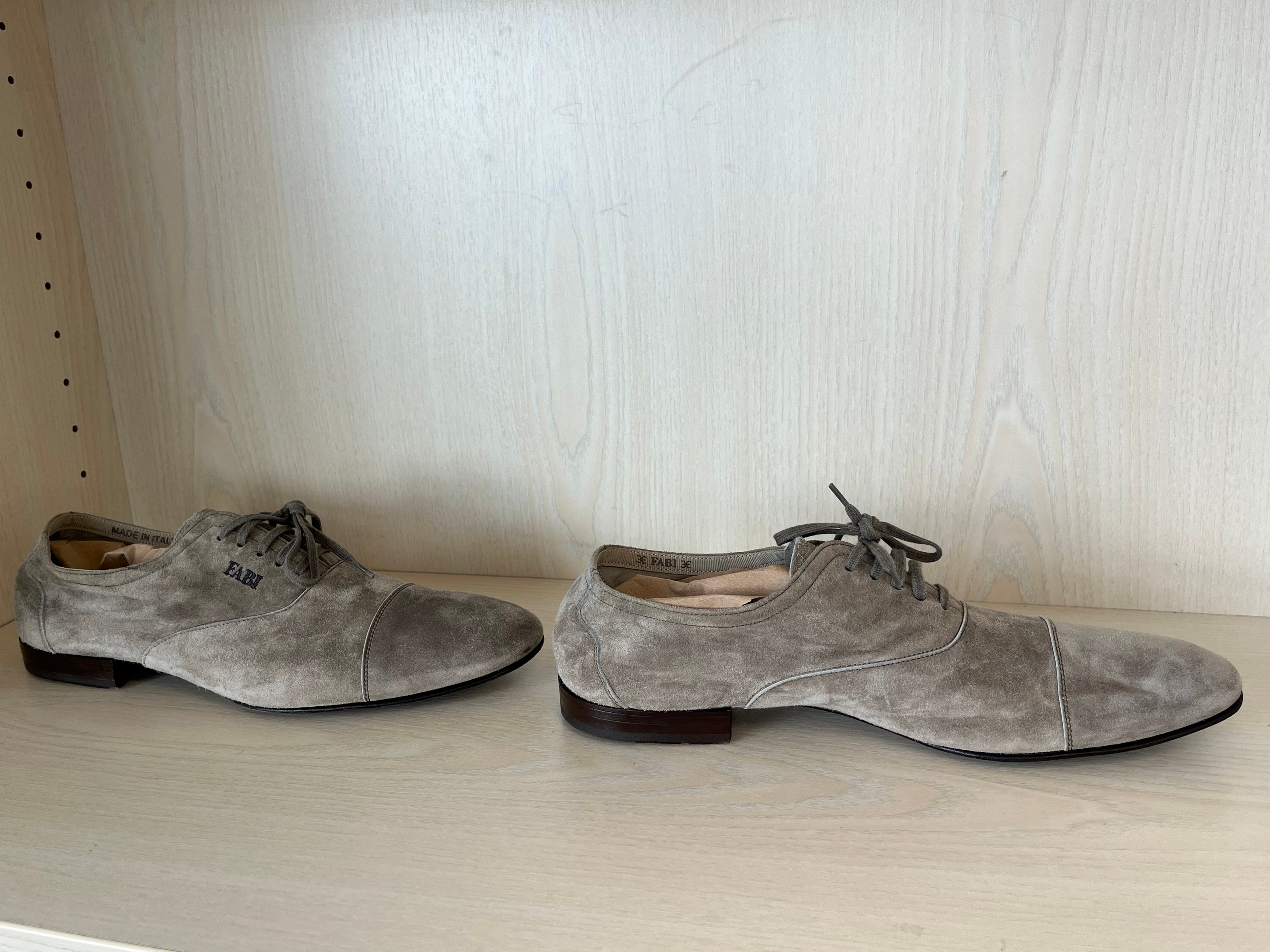 Fabi Herren Oxford Schuhe Wildleder Grau Größe 43 Sehr Gut