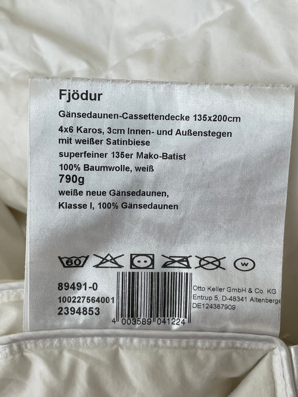 Fjödür Daunendecke – 135 x 200 cm, Downpass Zertifiziert, Weiß, Sehr Gut