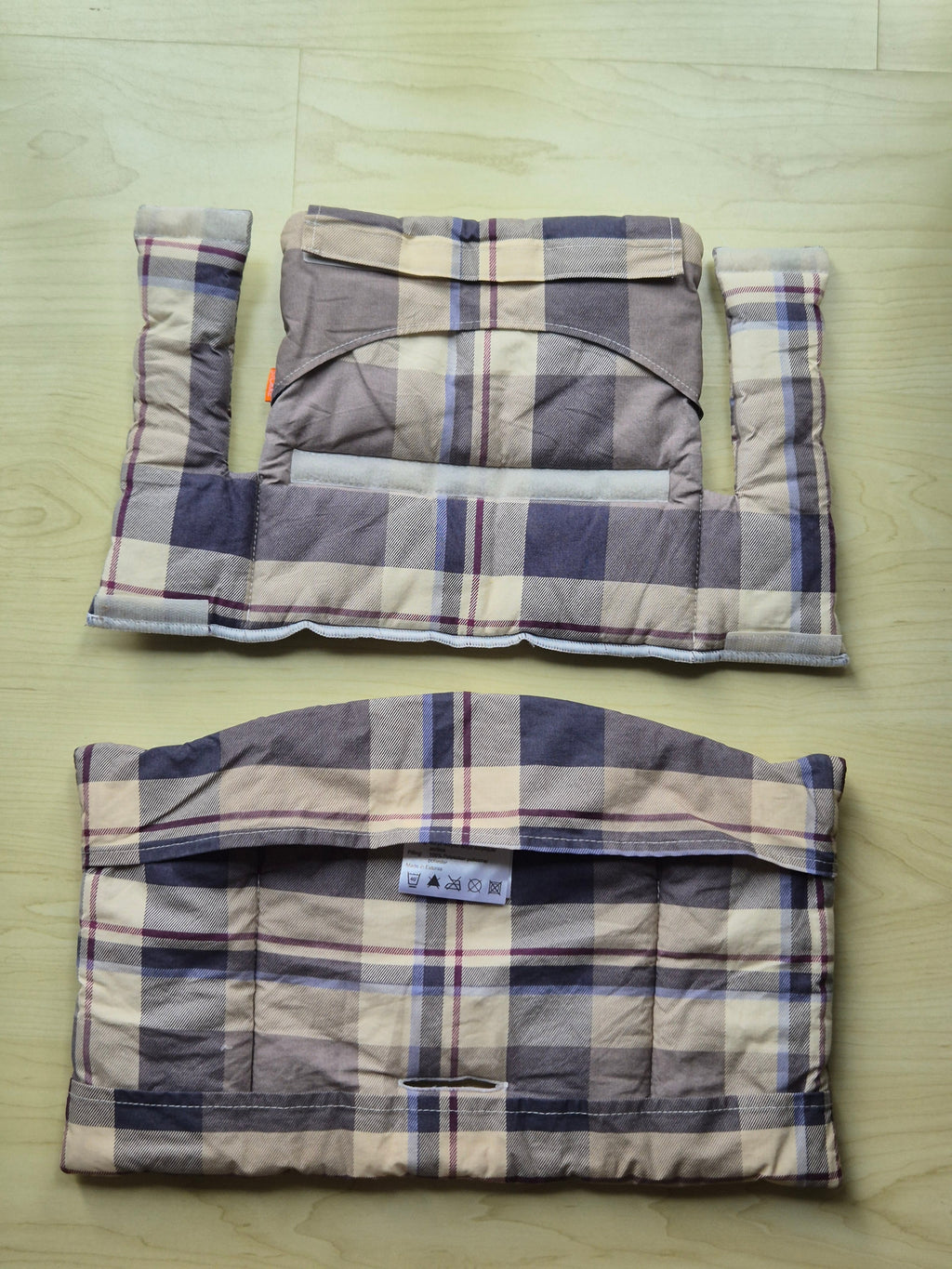 Stokke Tripp Trapp Cushion Set, Plaid Multicolor, Very Good Condition