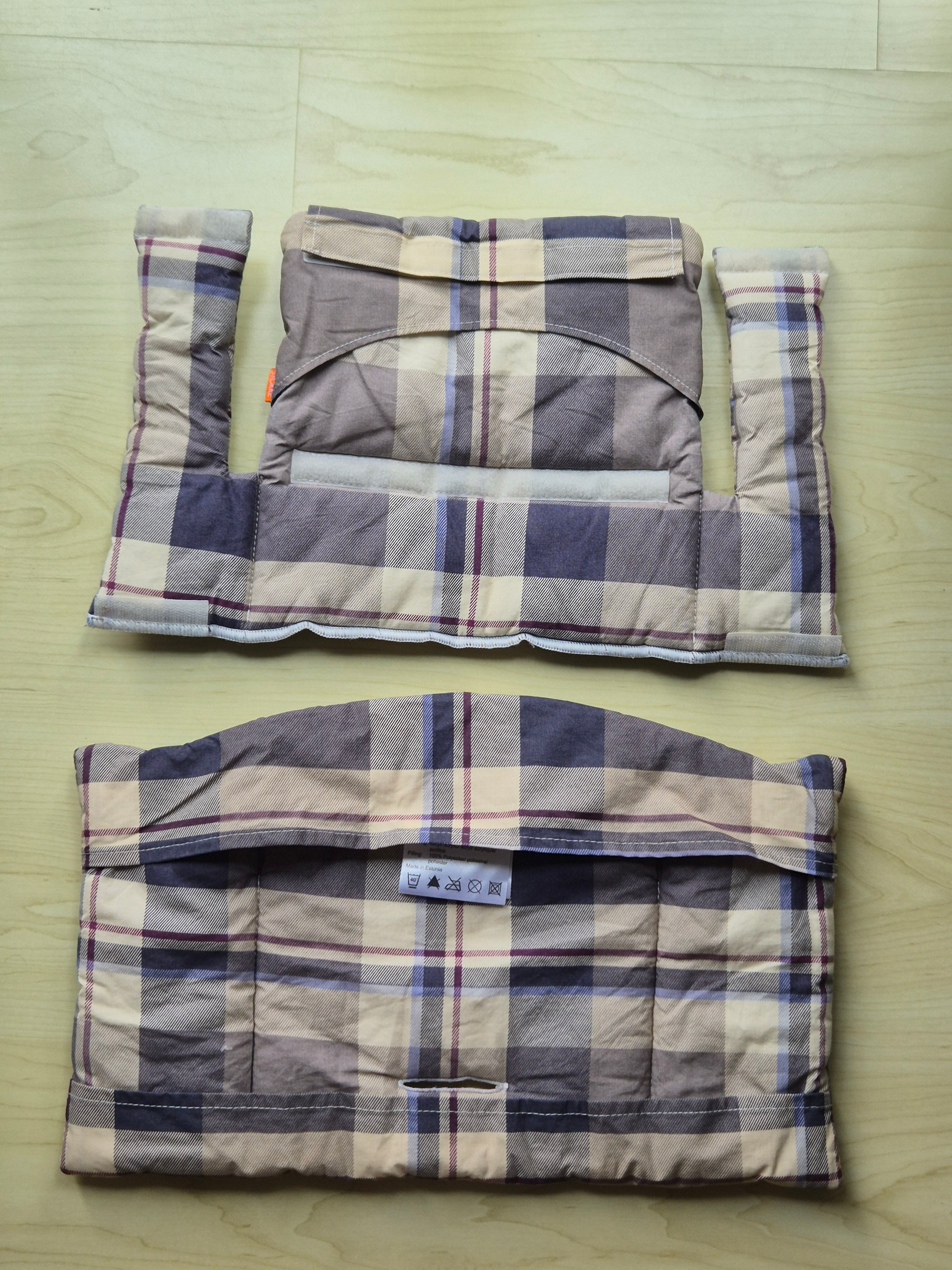 Stokke Tripp Trapp Cushion Set, Plaid Multicolor, Very Good Condition