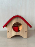 Goki Holzform-Steckhaus – Komplettset, Rot/Natur, Zustand: Gut
