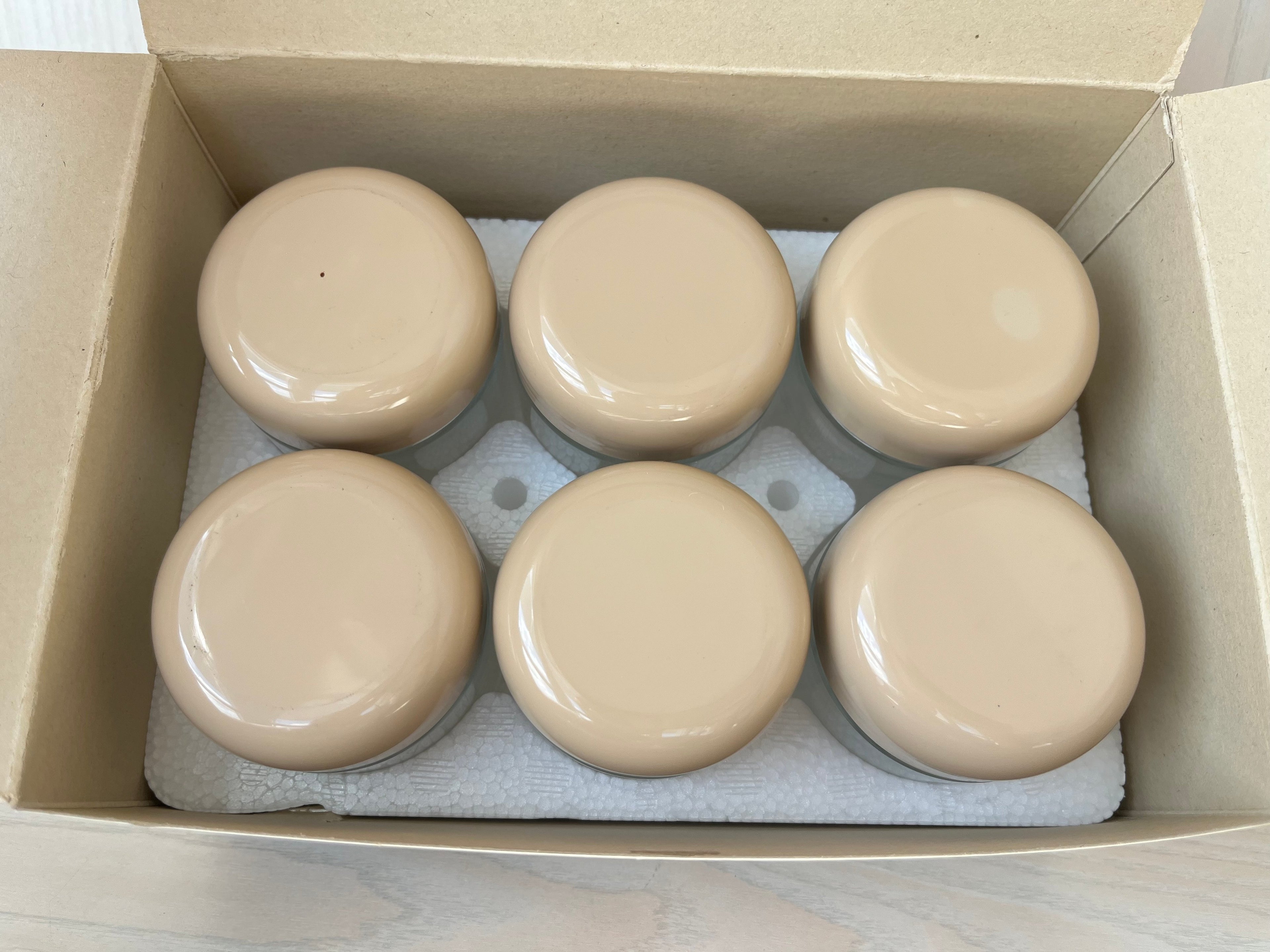 AEG Yogurt Glass Set JGS, Clear/Beige, Small, Very Good Condition