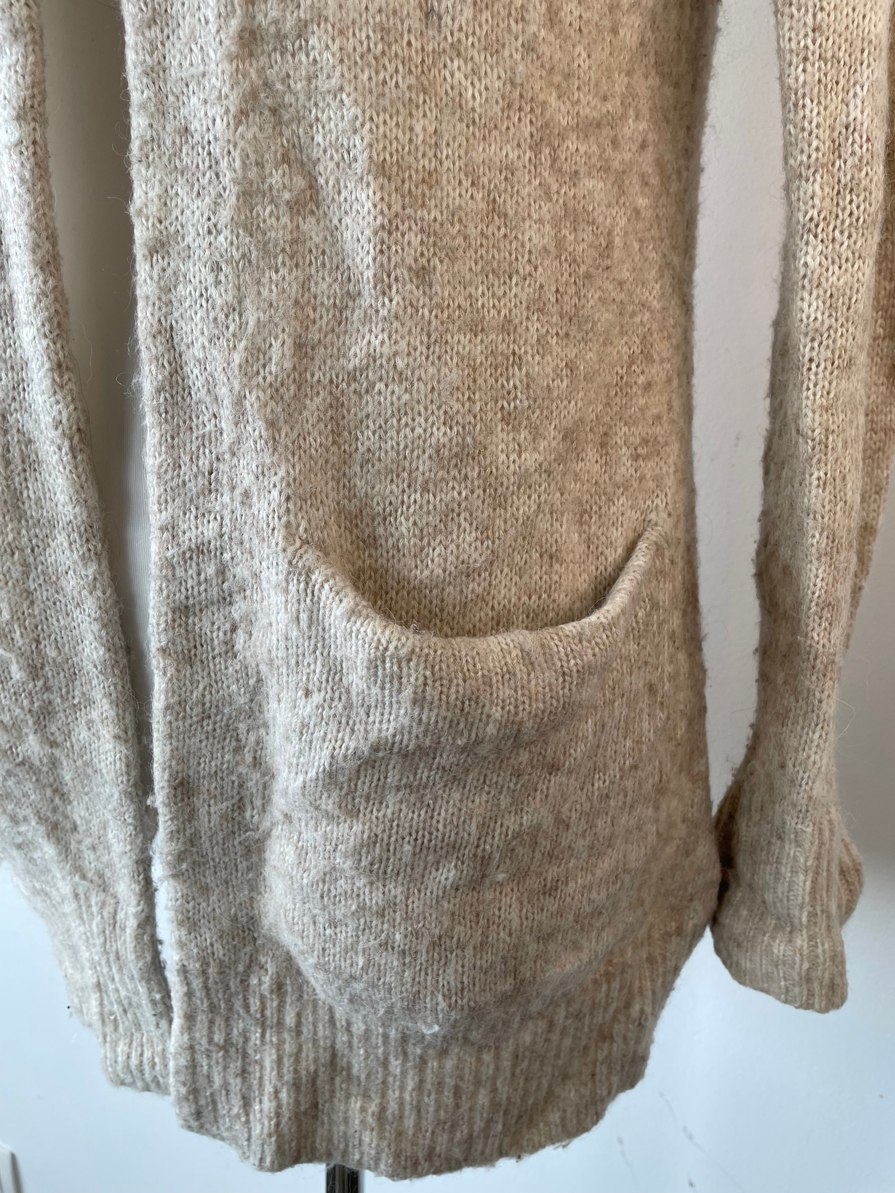Fat Face Cosy Mohair-Blend Cardigan | UK 6 / EU 34 | Beige Meliert | Sehr Gut