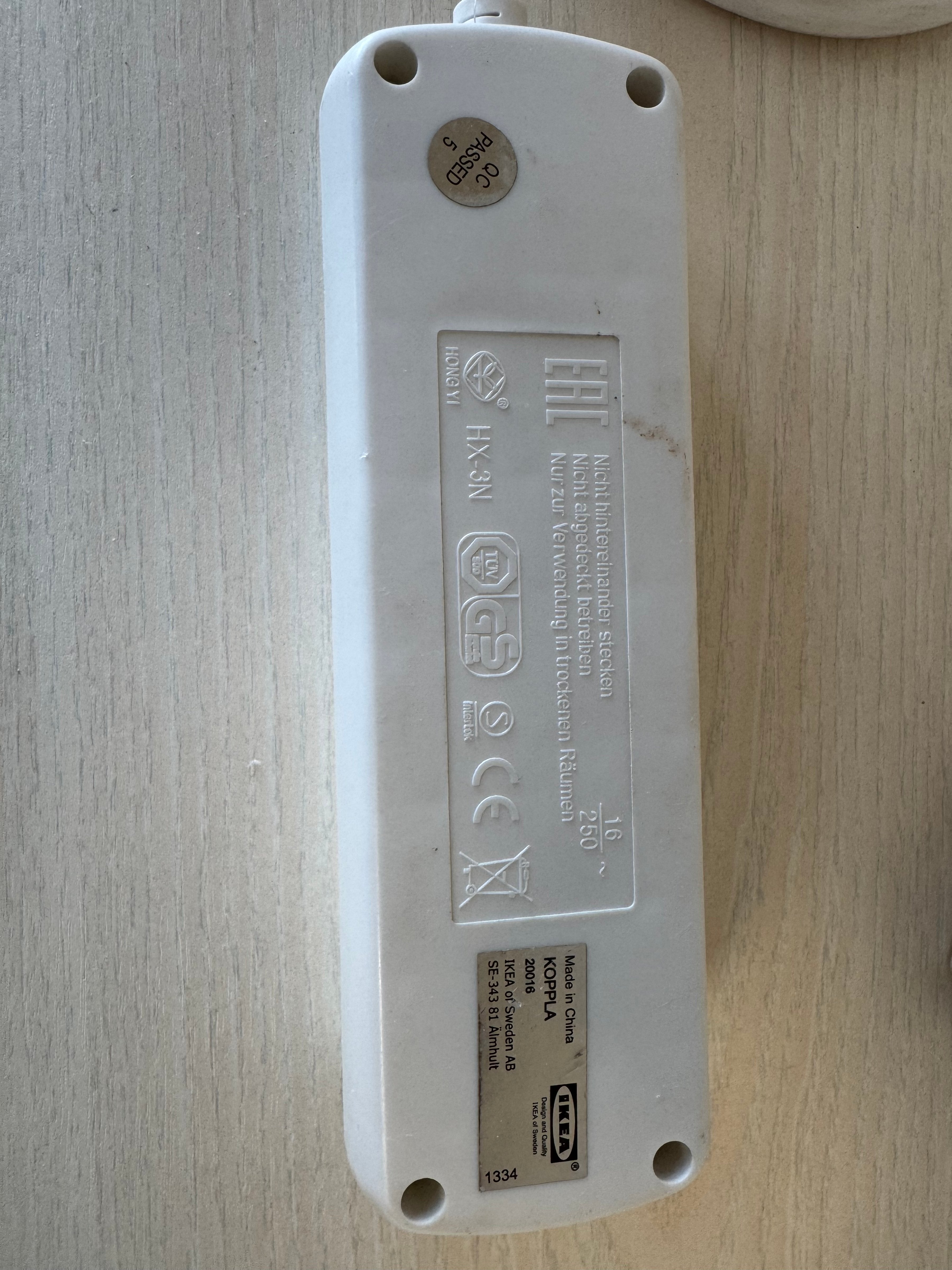 IKEA KOPPLA Steckdosenleiste, 3-fach, Weiß, 1,5m, gebraucht