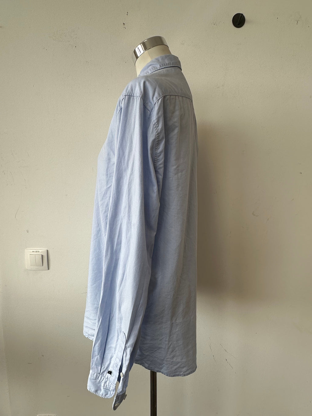 Pure Indigo Damenhemd, Langarm, Knopfleiste, Hellblau, Größe M, Zustand Gut