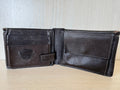 Strellson Herren Trifold Leder Geldbörse Schwarz Swiss Cross, gebraucht 11x9cm