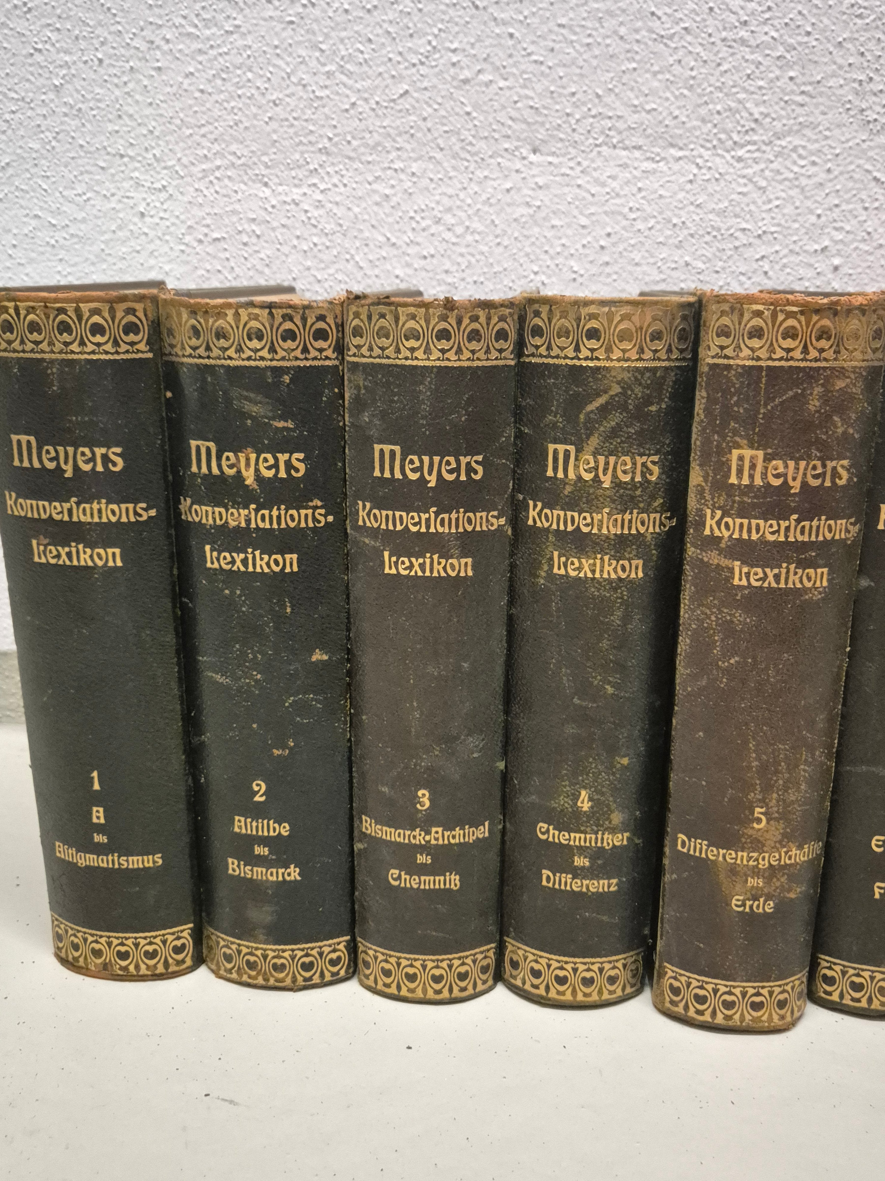 Meyers Großes Konversations-Lexikon, 23 Vols, Hardcover, Satisfactory Condition