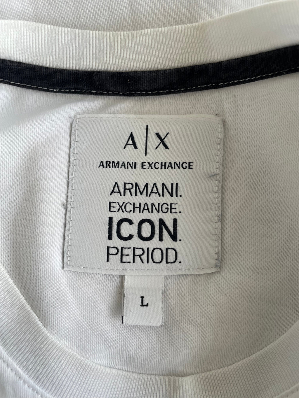 Armani Exchange Icon Period T-Shirt, Weiß, Größe L, Zustand Gut