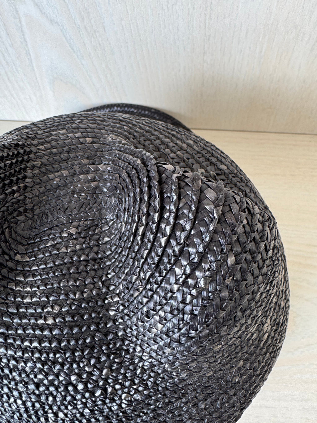 Maison Michel Jamie Cat-Ear Straw Cap, Black, Size S, New w/ Tags