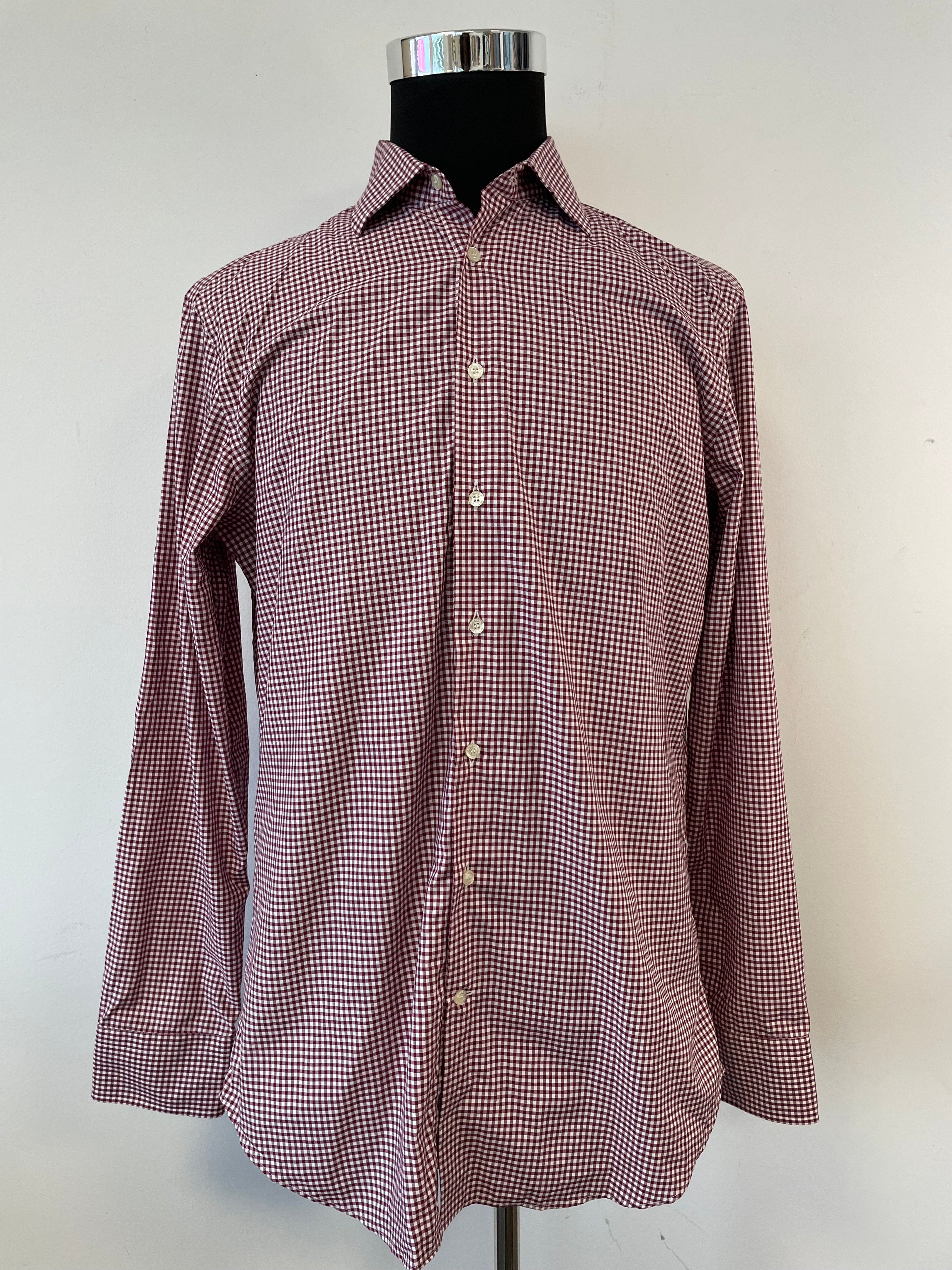 Etro Herrenhemd Größe 42 (L) Rot/Weiß Karo – Sehr Gut – Made in Italy