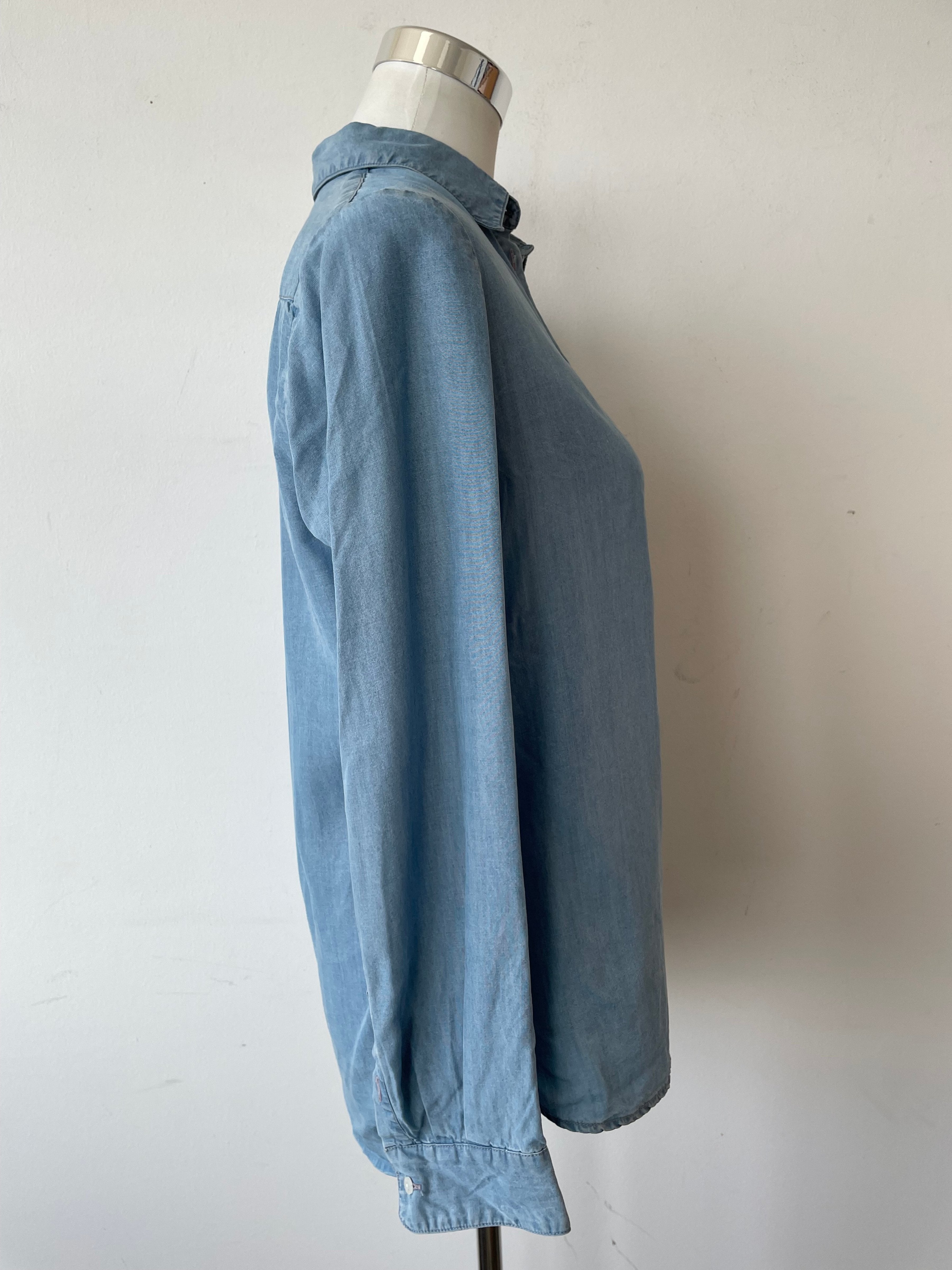 Sud Express Damen Hemd Hellblau Denim/Chambray Größe M Sehr Gut