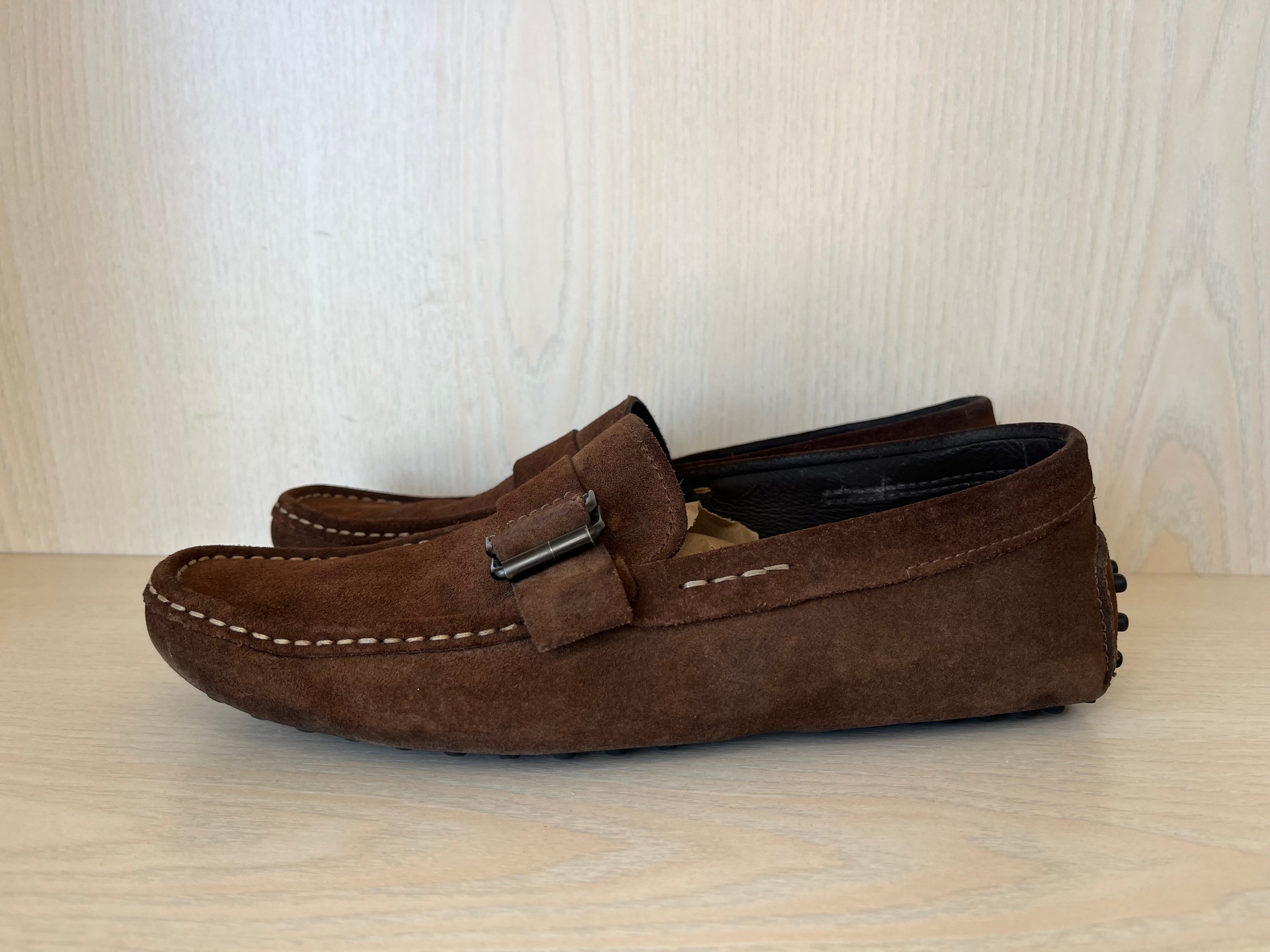 Tod's Gommino Suede Driving Loafers Dark Brown 42 EU Good Condition