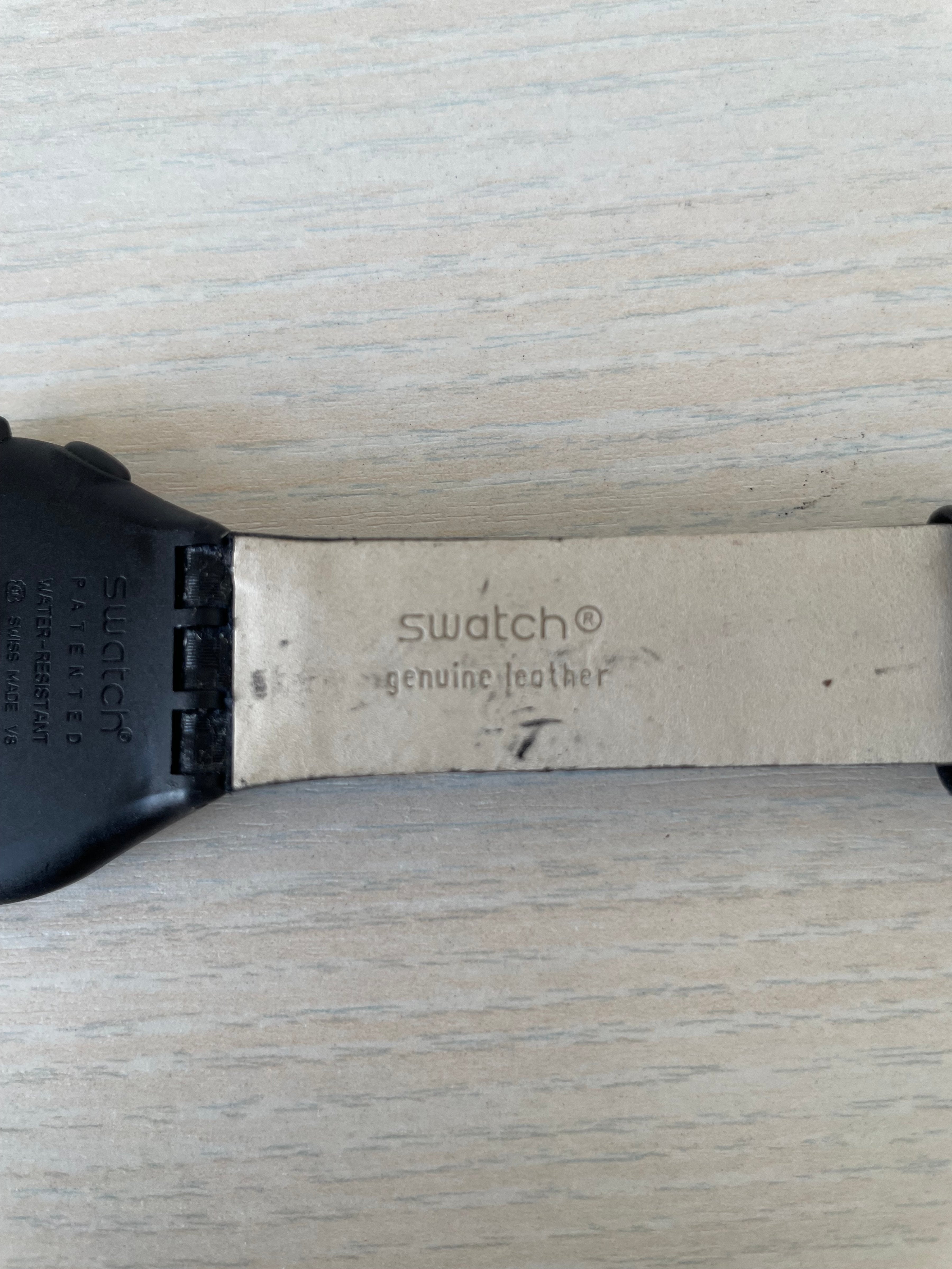 Swatch Uhr Skin Chrono, sehr gut, 38mm, Schwarz, Quarz, inkl. Batterie
