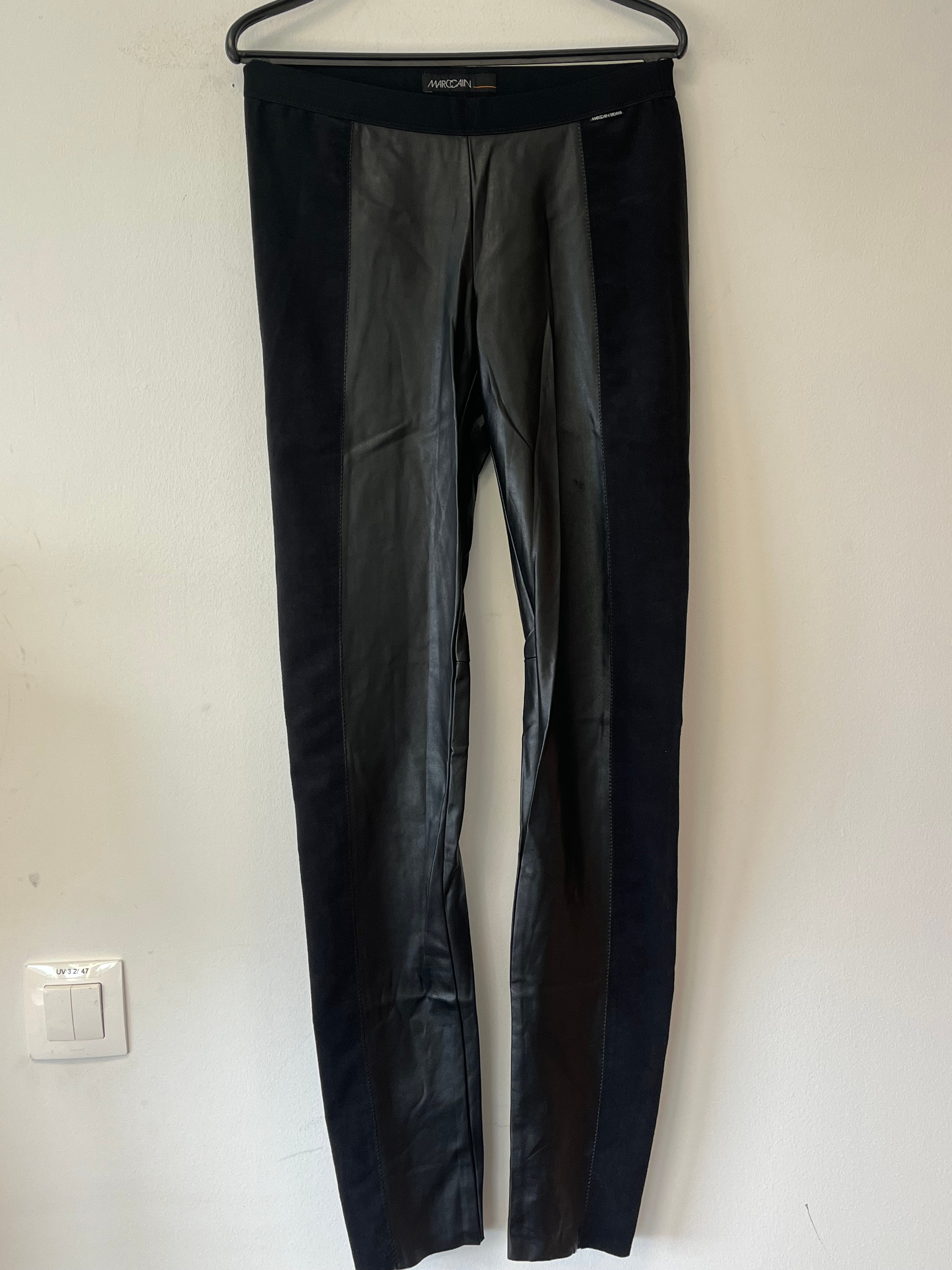 Marc Cain Sports Leggings – Kunstleder & Jersey, Schwarz, Sehr Gut