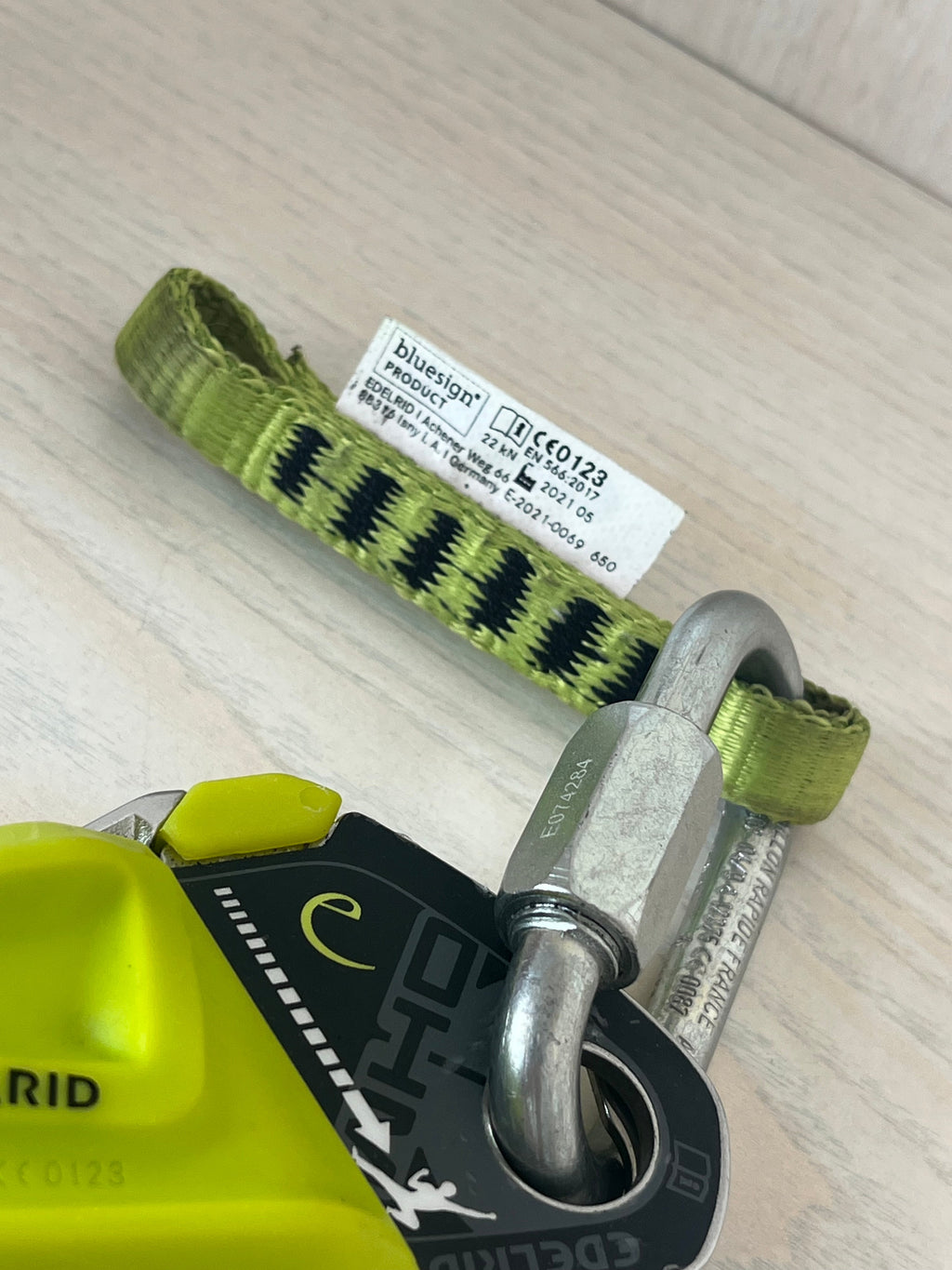 Edelrid Ohm Assisted Braking Device, Yellow/Metal, Good Condition