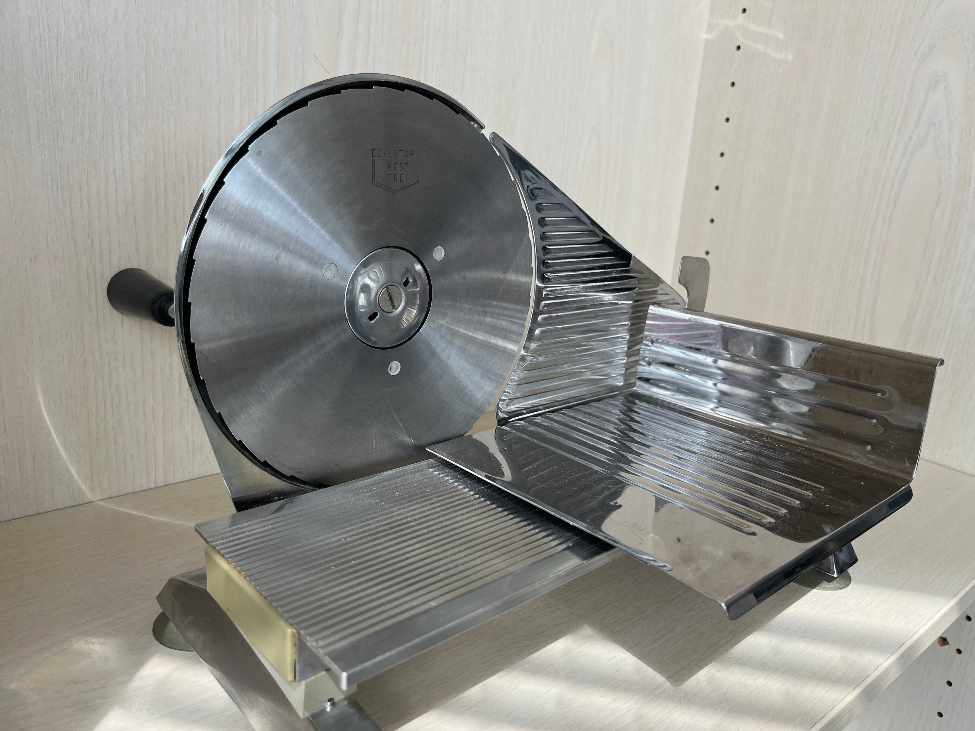 Vintage ELOSTHAL Silver Meat Slicer, Very Good Condition, 34x19 cm