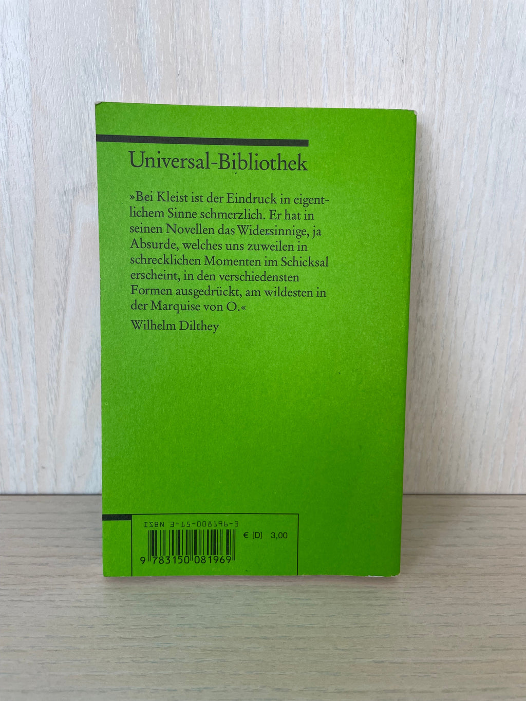 Reclam Study Edition – Heinrich von Kleist: Die Marquise von O… – Paperback, VG