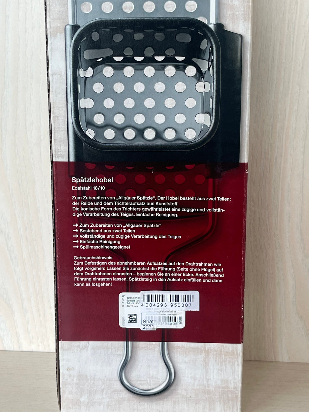 Rösle Spätzle Grater, Stainless Steel, Standard Size, Like New