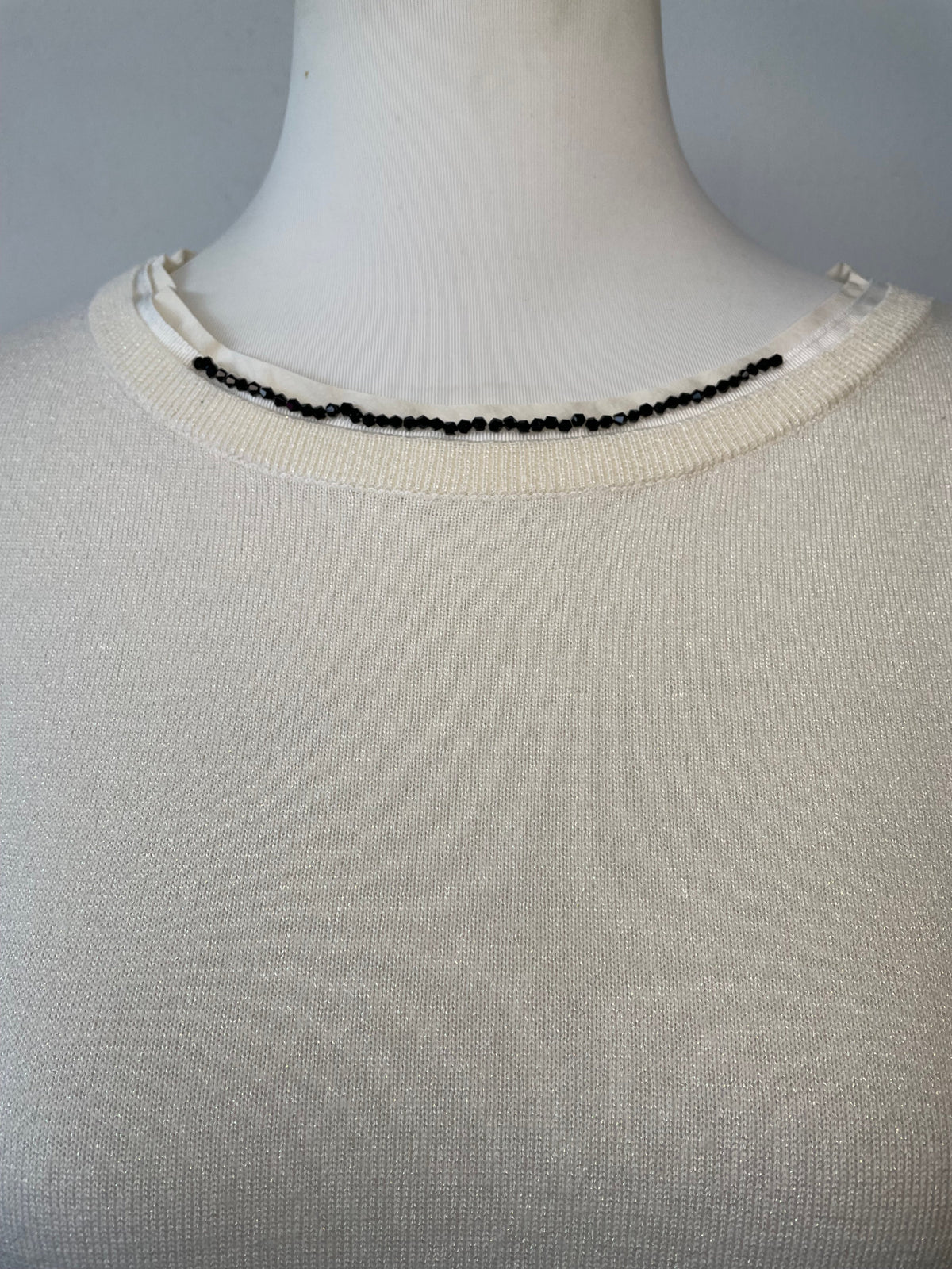 Schumacher White Wool Blend Lightweight Sweater, Small, Very Good Condition