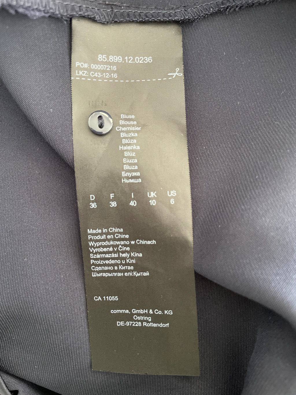Comma, Bluse – Schwarz, Gr. 36, Sehr Gut