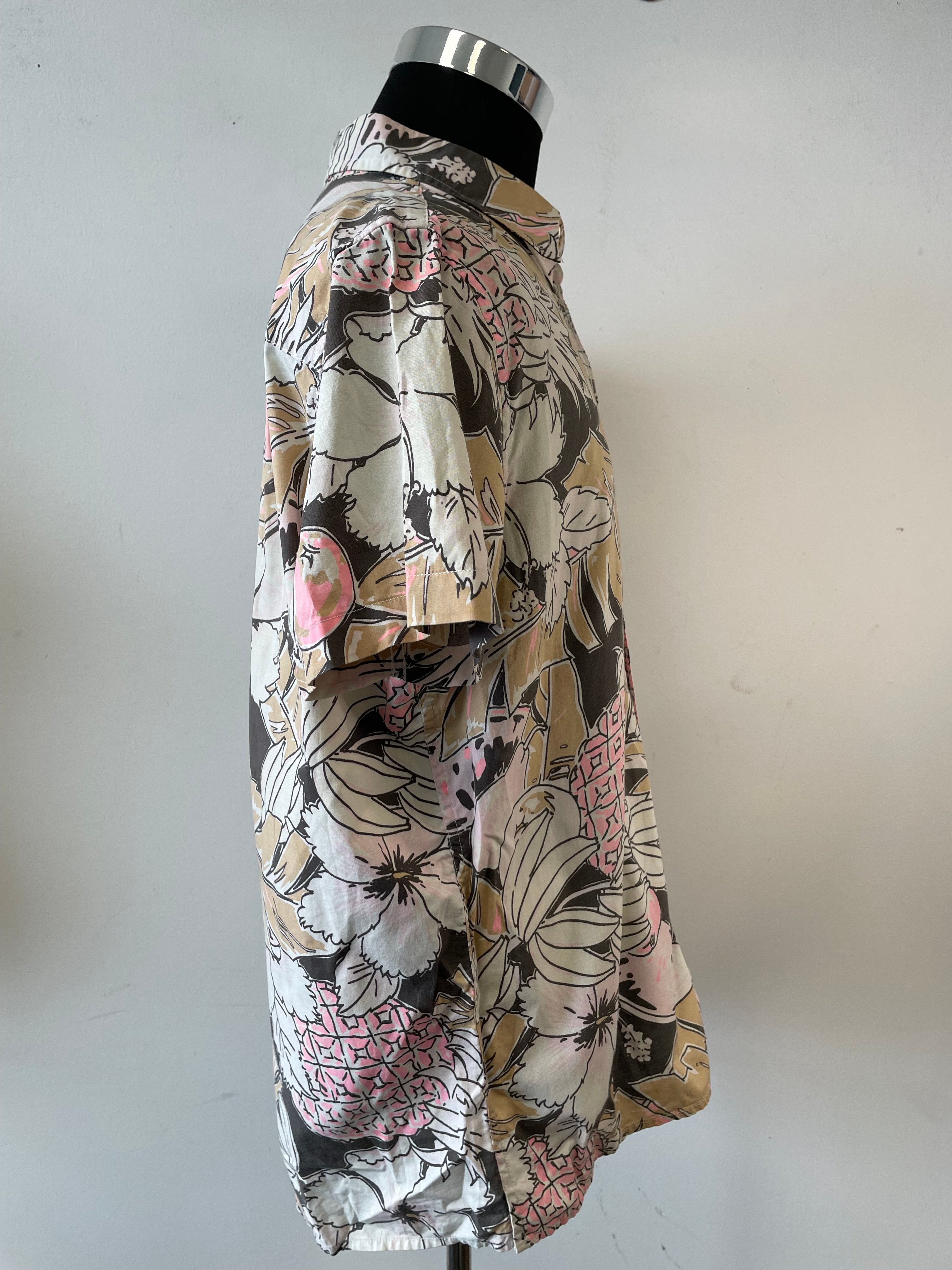 American Eagle Hawaiian Shirt Tropical Print Multi L Very Good Condition