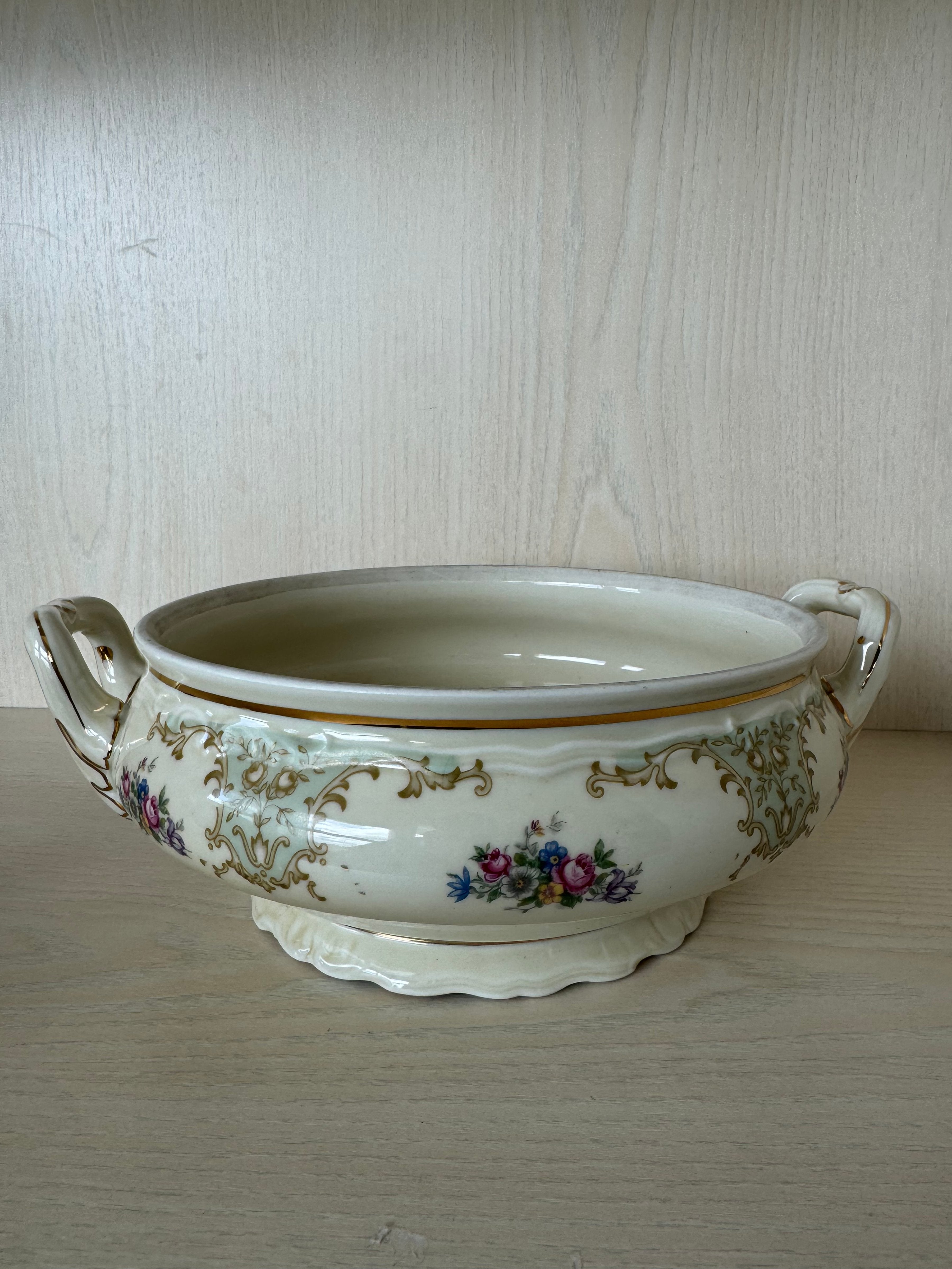 Epiag Fine China Suppenterrine, Porzellan, Weiß, Ø20,5cm, H9cm, gebraucht