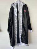 Paffen Sport Satin Boxing Robe, Black/White, Hood & Belt, Very Good Condition