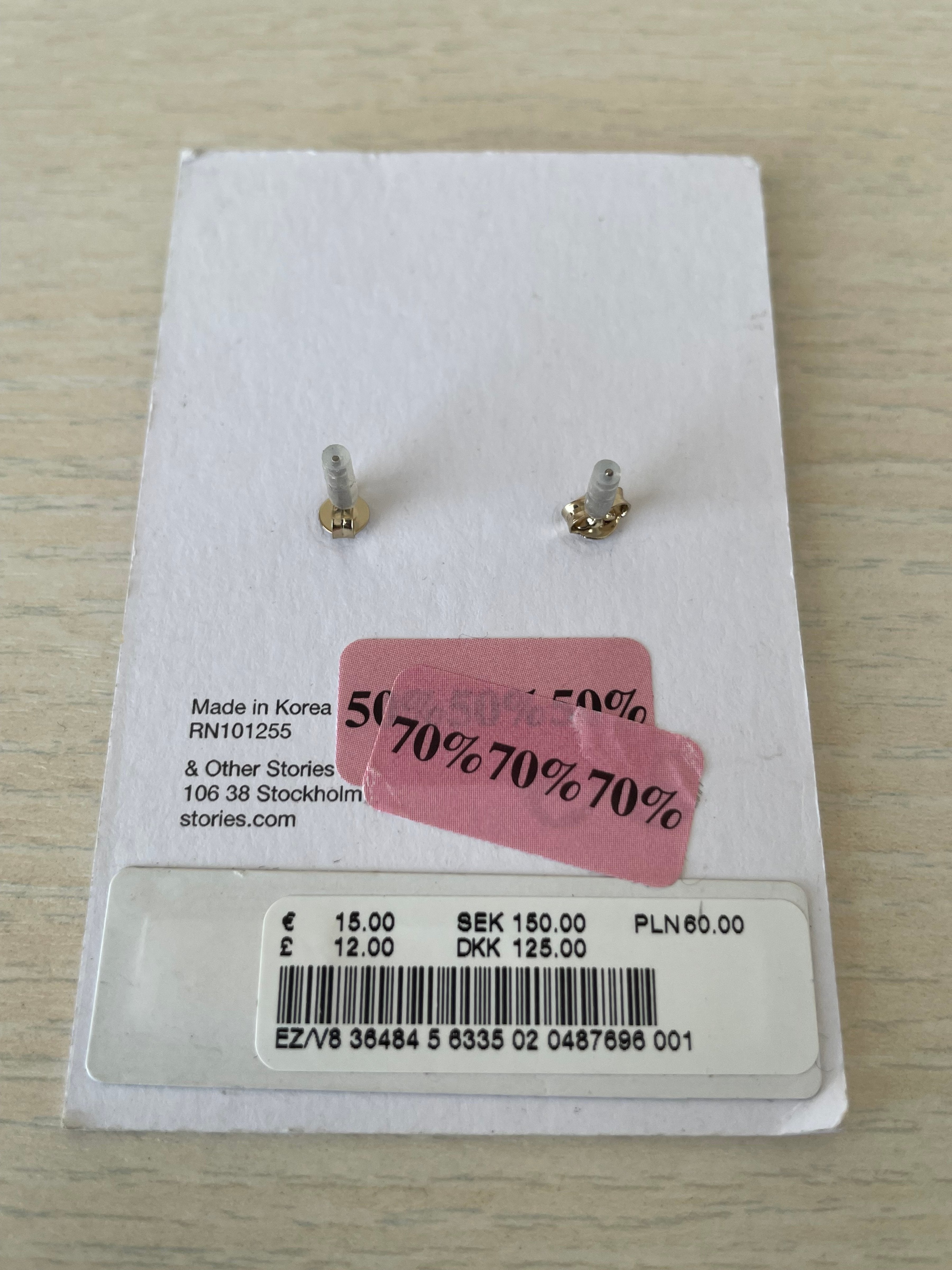 & Other Stories Paris Atelier Ohrstecker – goldfarben, ca. 1 cm, sehr guter Zustand