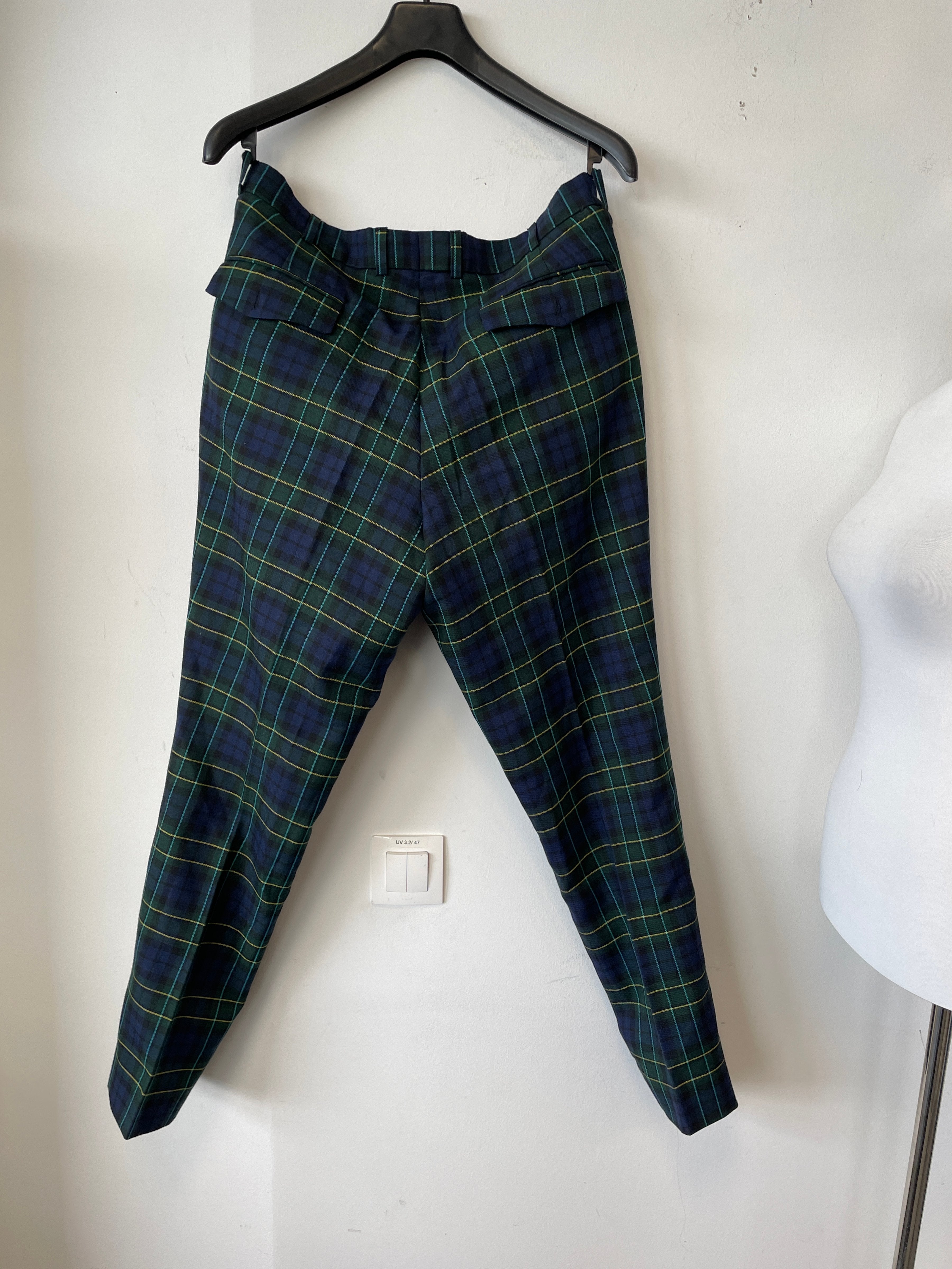Rowing Blazers Herren Wollhose Tartan Gordon Modern M Grün-Blau Sehr Gut